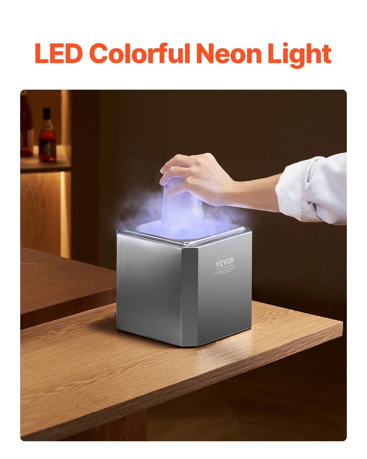 Glass Froster Chiller, CO2 Beer Glass Froster, 8-10 Seconds/Cup with LED Light, Instant Glass Chiller for Wine, Cocktail