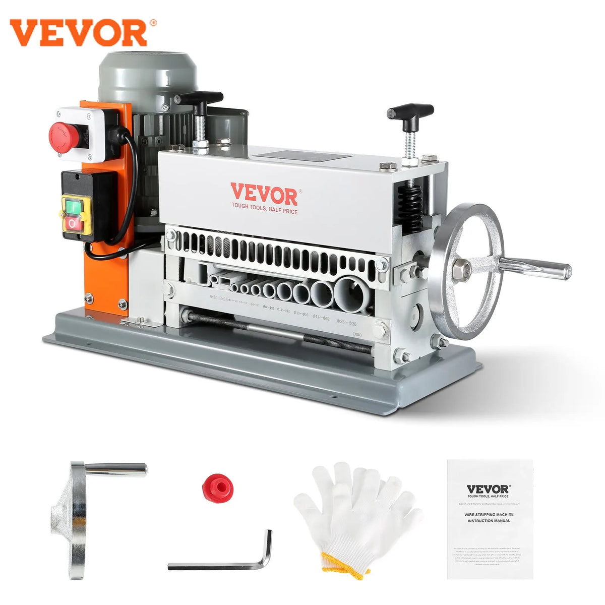 Electric / Manual Wire Stripping Machine Cable Stripper Wire Peeler 370W 1.5-36mm 11 Channels for Scrap Copper Recycling