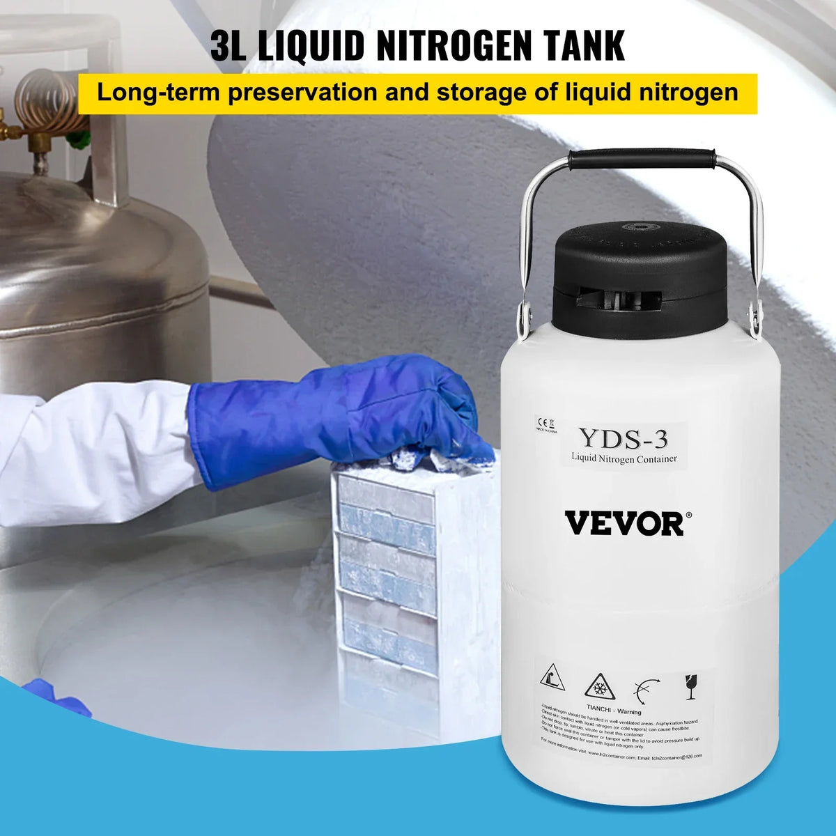 3L 6L 10L 21.6L Liquid Nitrogen Container Static Cryogenic Tank Aluminum Dremel Accessories Tools Transportation Industry