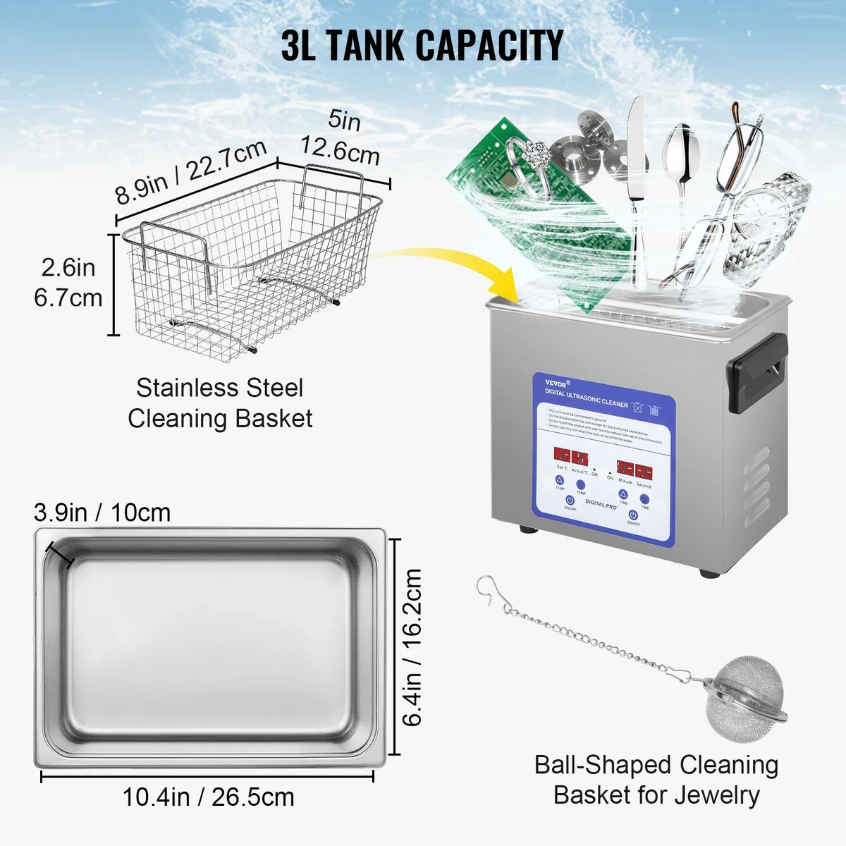 0.8L 2L 3L 6L 15L Ultrasonic Cleaner Lave-Dishes Portable Washing Machine Diswasher Ultrasound Home Appliances