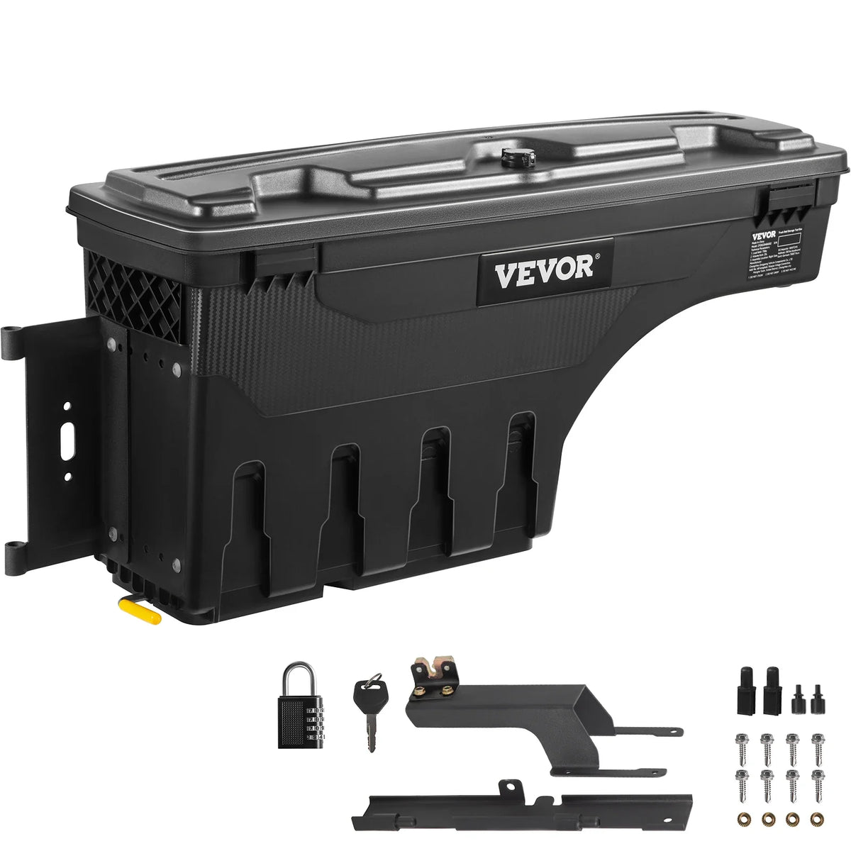 Truck Bed Storage Box, Lockable Lid, Waterproof ABS Wheel Well Tool Box 6.6 Gal/20 L Compatible with Tundra 2007-2021