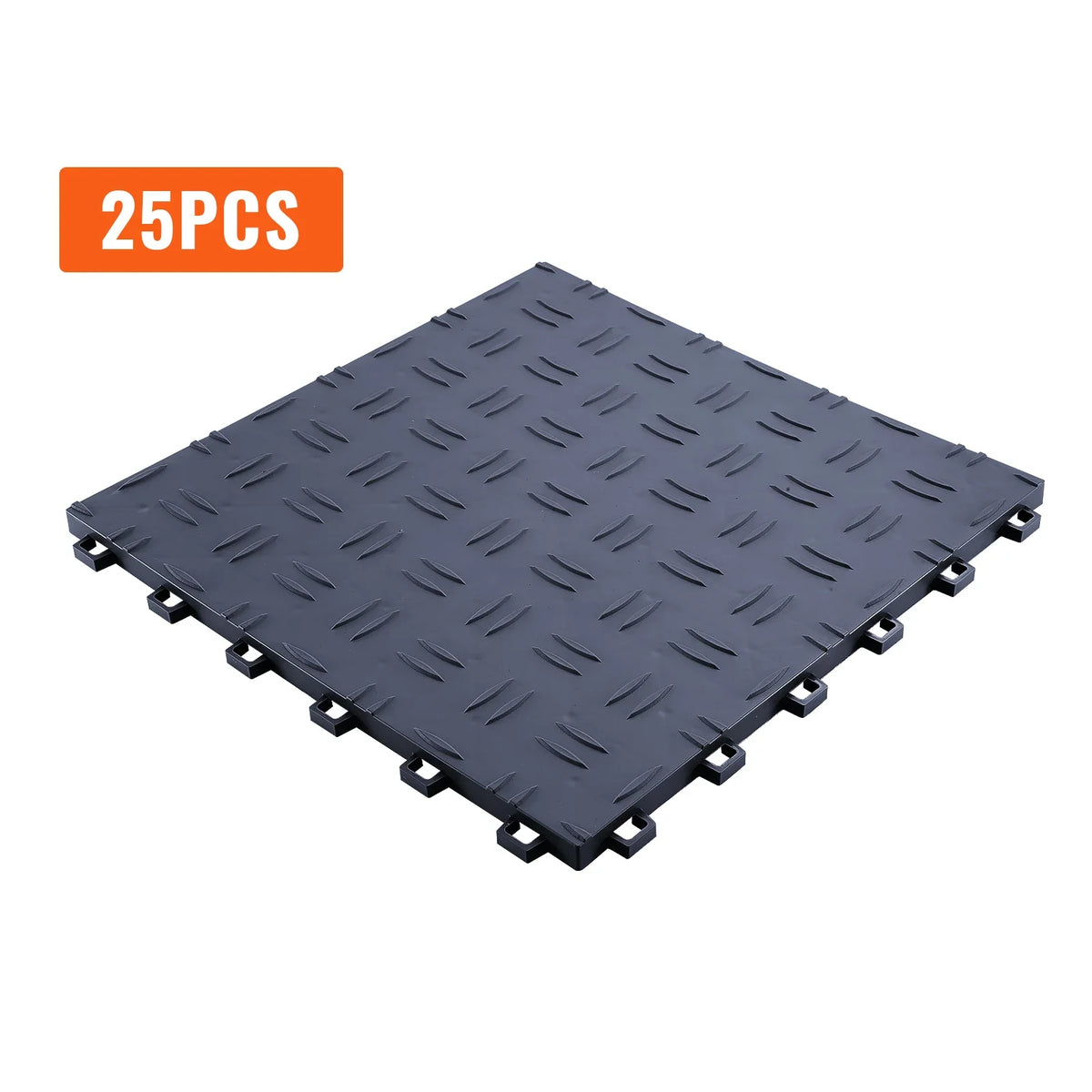 12 x 12 x 0.53 inch 25/50 Pack Non-Slip Double-Sided Texture Garage Flooring Tiles for Garages Basements Repair Shops