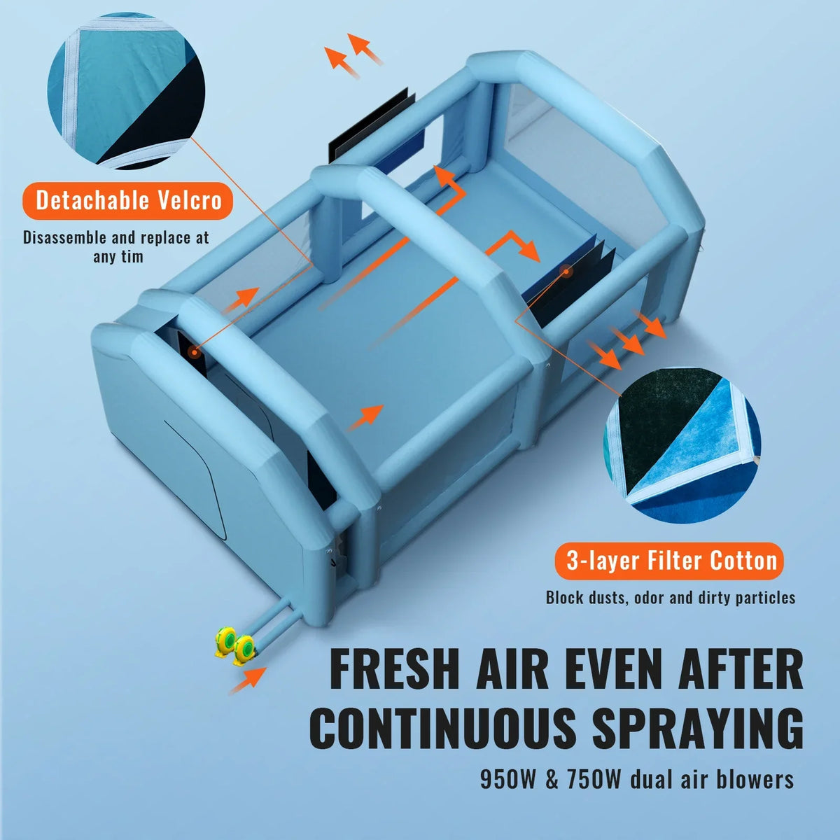 Inflatable Paint Booth with Blowers Inflatable Spray Booth Powerful Spray BoothCar Paint Tent Air Filter System