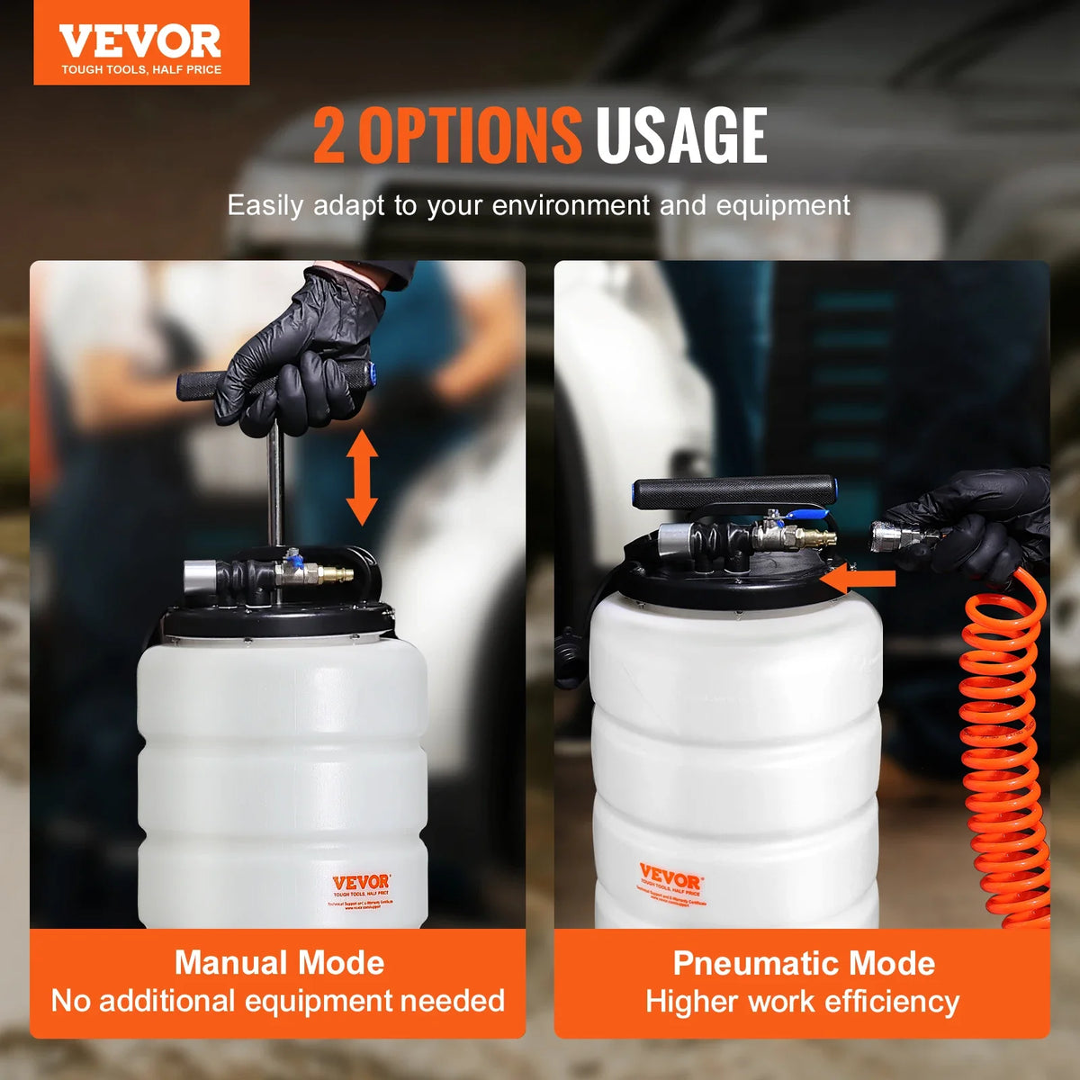 6.5L/15L Pneumatic/Manual Fluid Extractor with Suction Hose Oil Changer Pump for Automotive Fluids Vacuum Evacuation