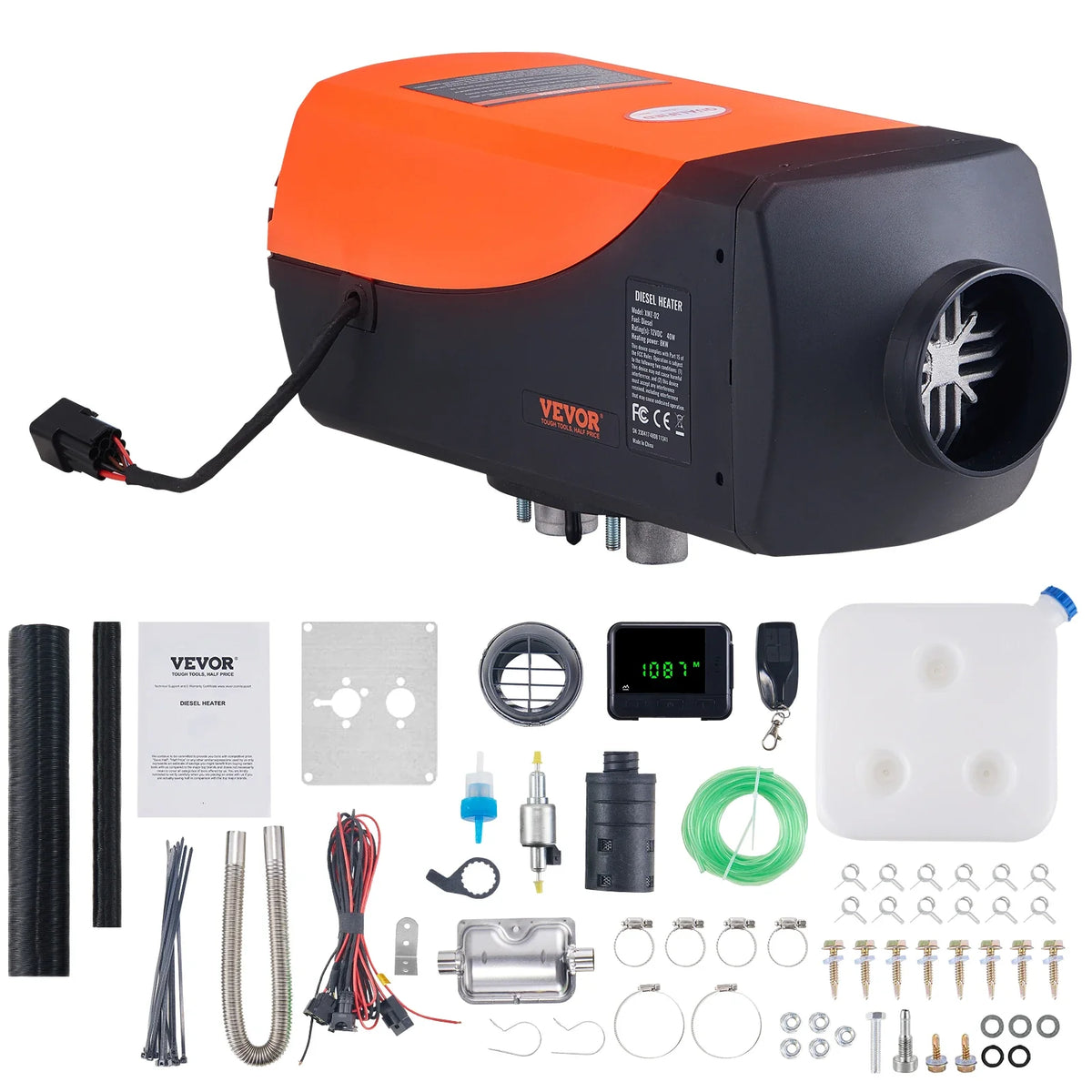 2/5/8KW Car Heater Diesel Air Heater 12V With Silencer Remote Control Truck Boat Bus RV Trailer Air Diesel Parking Heater