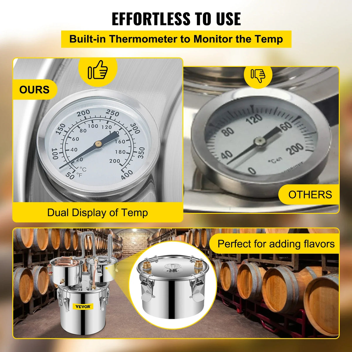 3/5/8 Gal Alcohol Still, Water Alcohol Distiller Copper Tube With Circulating Pump Home Brewing Kit Build-in Thermometer