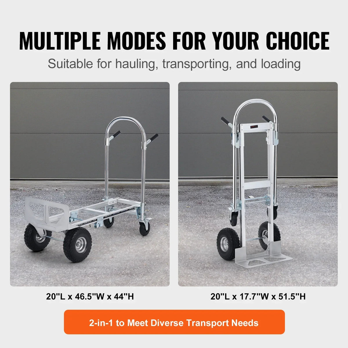 Aluminum Folding Hand Truck 300/400/800/1000 lbs Heavy Duty Collapsible cart for Transport Warehouse Supermarket Garden