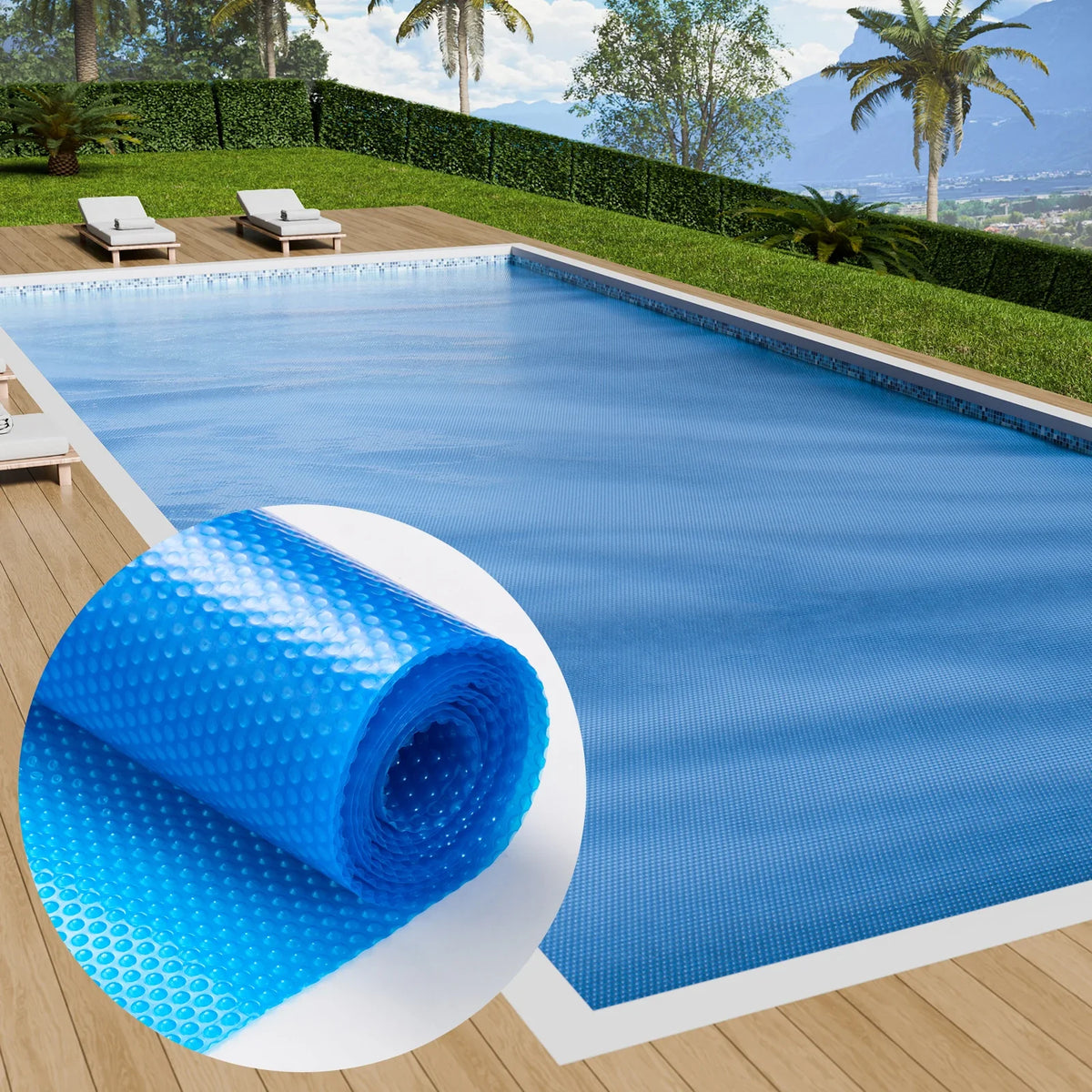 Solar Pool Cover, 40 x 20 ft Rectangle Solar Blanket for Pools, Inground Above Ground Swimming Pool Solar Cover