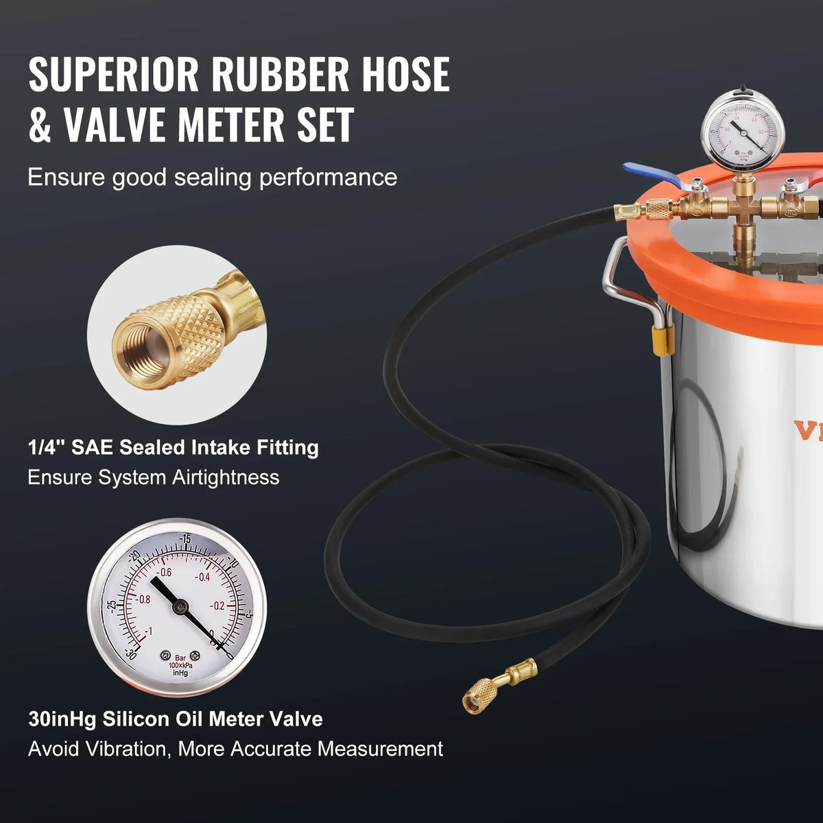 Vacuum Chamber Pump Kit 3.5CFM 3GAL/5GAL Tempered Glass Lid Vacuum Degassing Chamber Kit for Stabilizing Wood DIY Epoxies