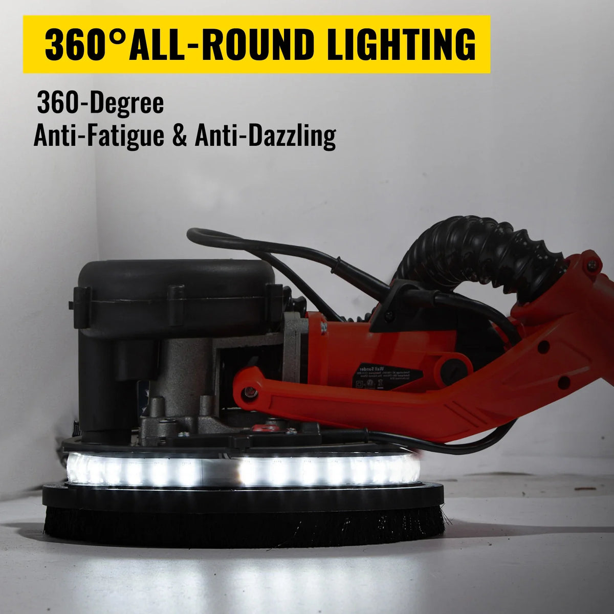 850W Electric Drywall Sander Variable Speed 800-1750RPM Foldable Sheetrock Sander with Telescope Handle Electric Sander
