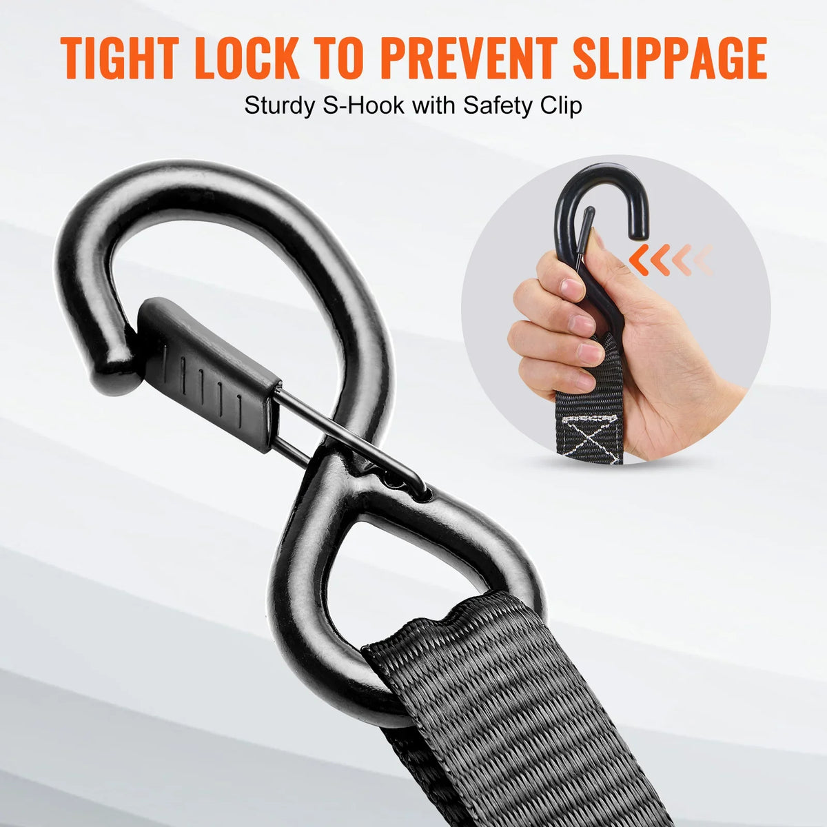 Ratchet Tie Down Straps (4PK), 5208 lb Max Break Strength, Includes 4 Premium 1.6" x 8' Rachet Tie Downs w/ Padded Handles