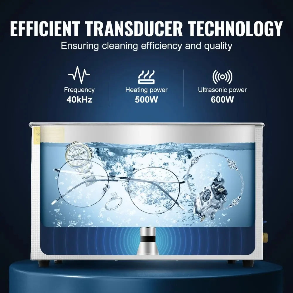 Ultrasonic Cleaner with Digital Timer - 2L to 30L Stainless Steel Tank for Jewelry, Glasses, Watches & Industrial Parts
