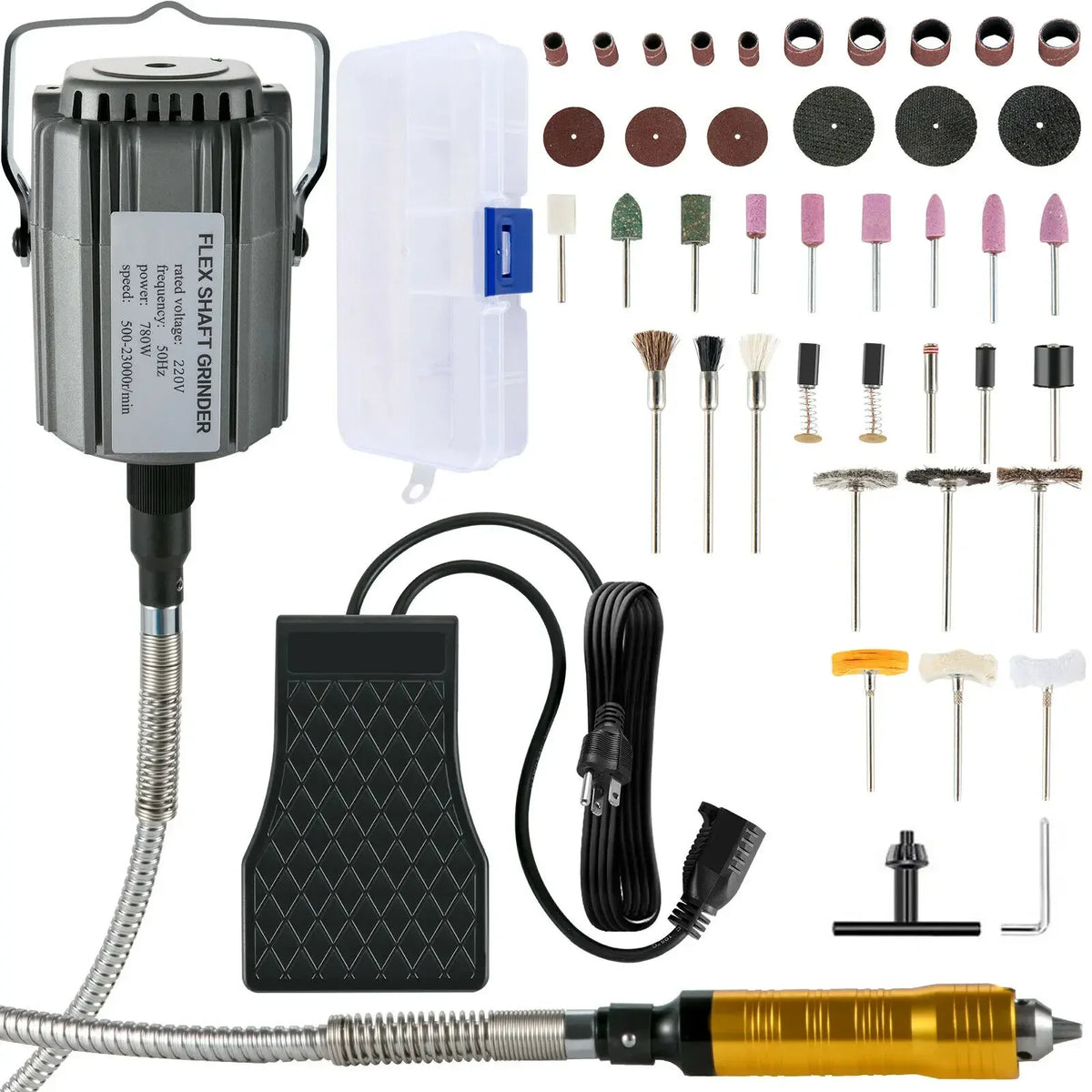 Hanging Flexshaft Mill 380/560/780W Electric Jewelry Grinding Polishing Tools Stepless Speed Stone Wood Sanding Pen Kit
