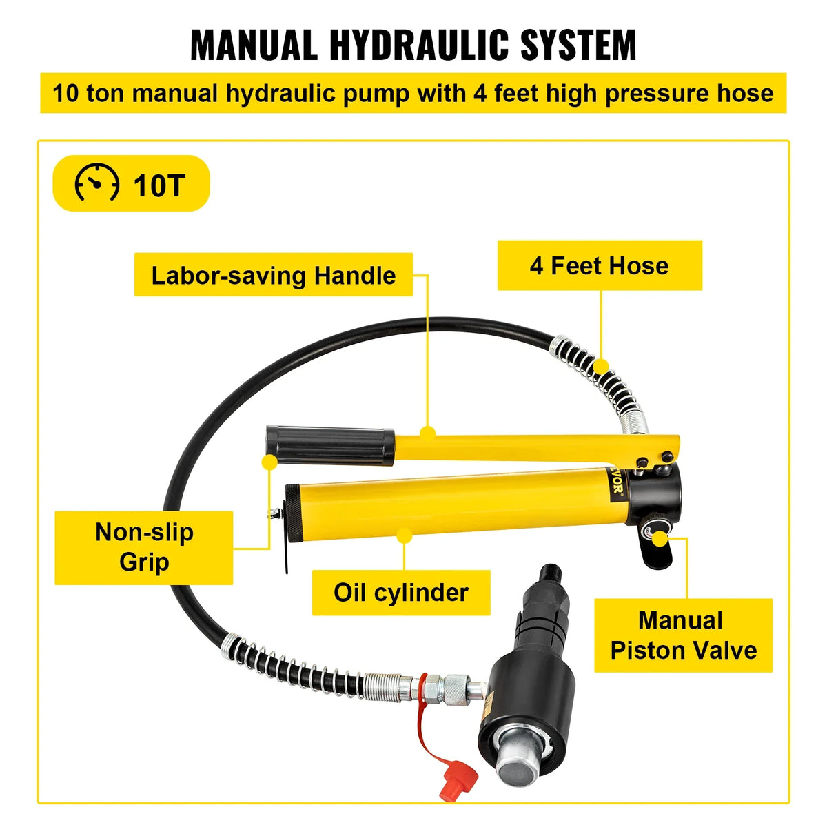 10Ton Hydraulic Exhaust Pipe Expander Kit 1-5/8 to 4-1/4Inch Manual Automotive Muffler Pipe Stretcher Expanding Tool Set