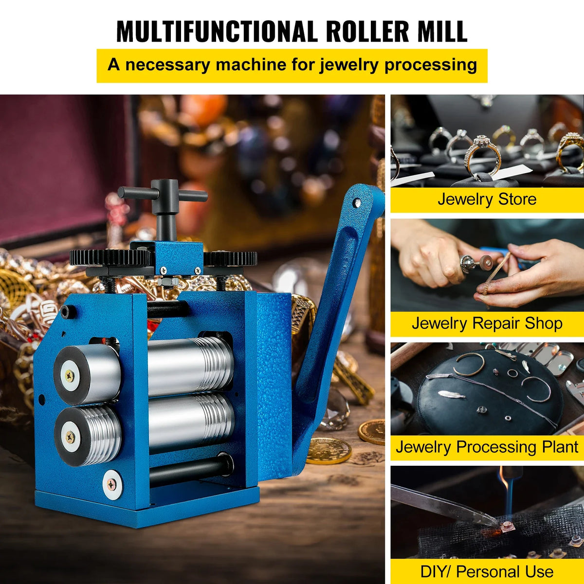 Manual Combination Jewelry Rolling Mill Machine Thickness Semicircle Jewelry Press Rolling Mill for Jewelry Circle Pattern