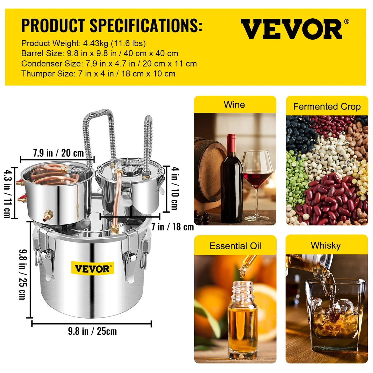 Distiller Alcohol Brewing Still 12/20/30/50L Stainless Steel Alcohol Distiller Wine Making Boiler for Whisky Beer Brandy