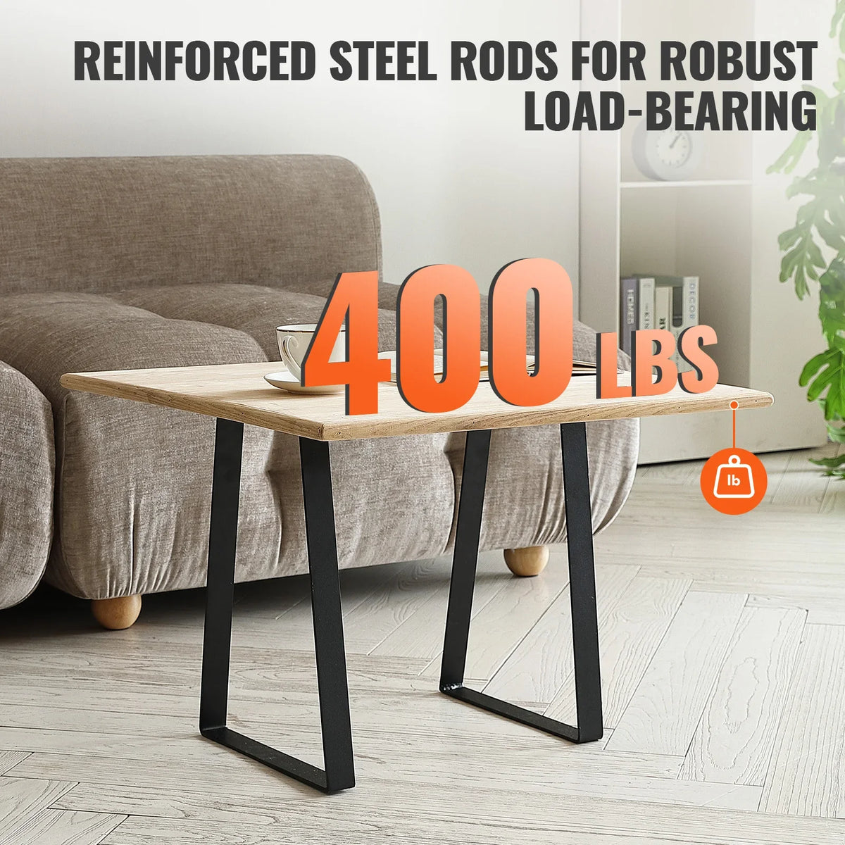 16inch Trapezoid Steel Table Legs Replacement Furniture Legs Set of 2 for DIY Coffee Tables Desks Bench Night Stands Sofa