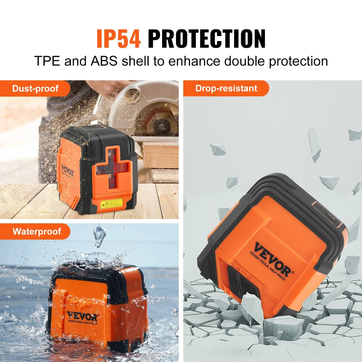 Laser Level Self Leveling Manual Cross Line Laser Remote Control Manual Self-leveling Mode & 5h Continuous Working Time