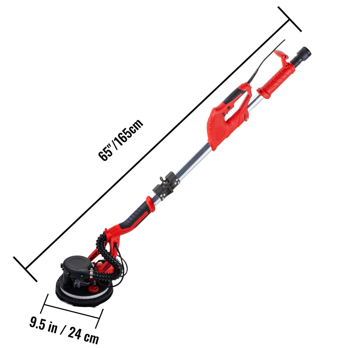 850W Electric Drywall Sander Variable Speed 800-1750RPM Foldable Sheetrock Sander with Telescope Handle Electric Sander