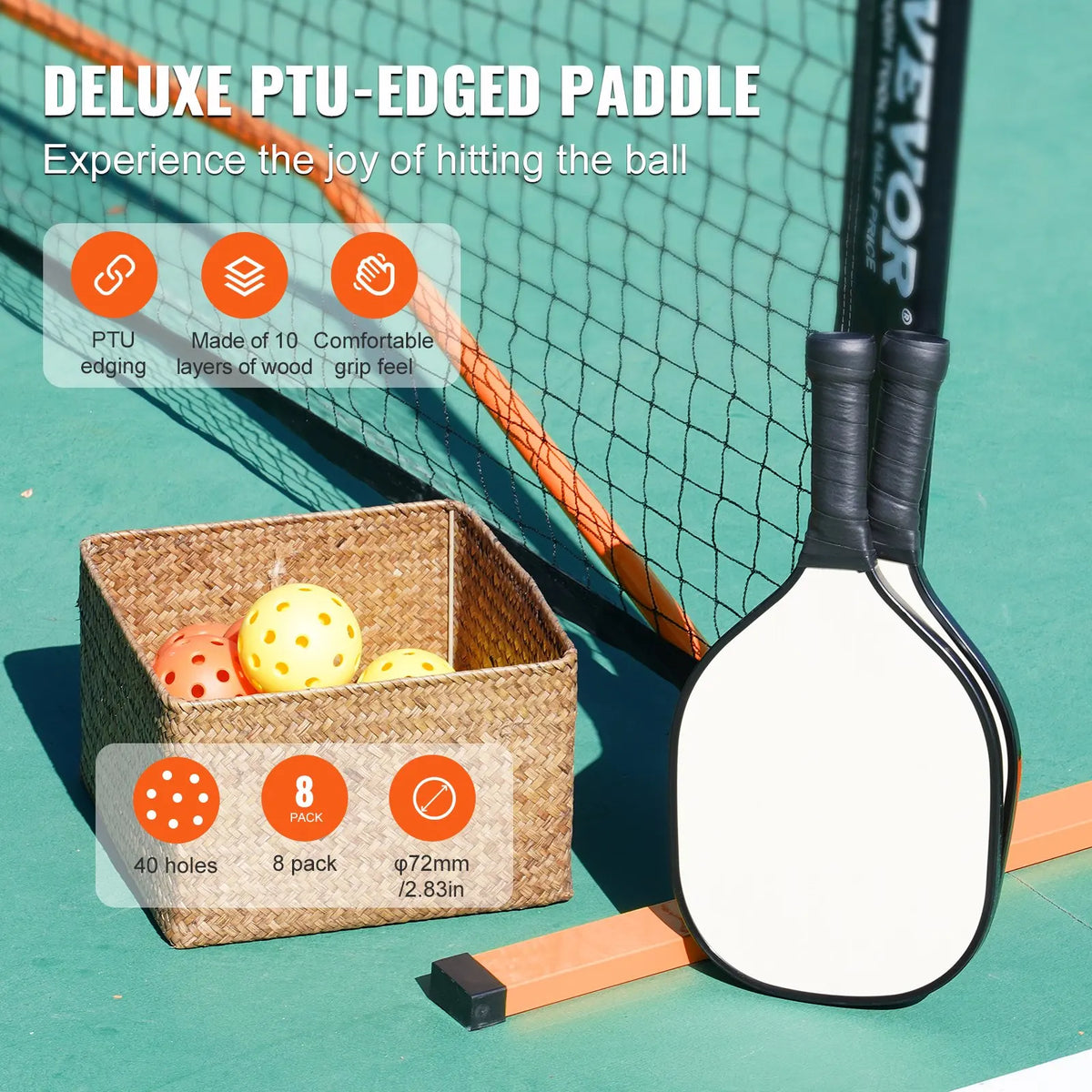 Pickleball Net Set, 22FT Full Court Official Regulation Size Portable Pickleball Net System for Outdoor Backyard Driveway