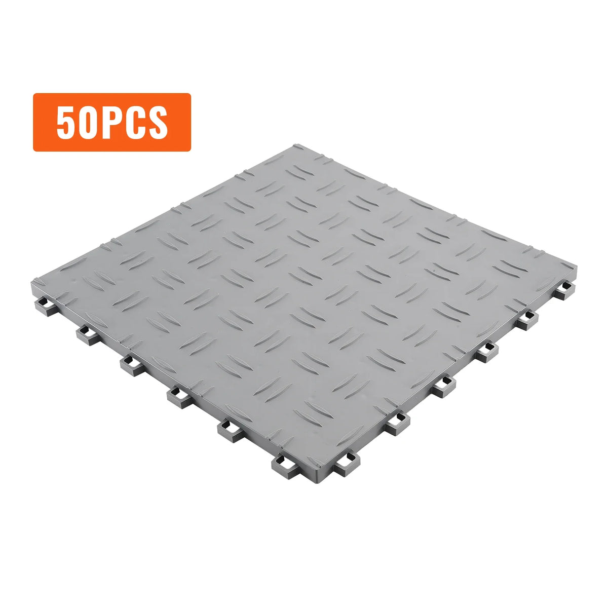 12 x 12 x 0.53 inch 25/50 Pack Non-Slip Double-Sided Texture Garage Flooring Tiles for Garages Basements Repair Shops