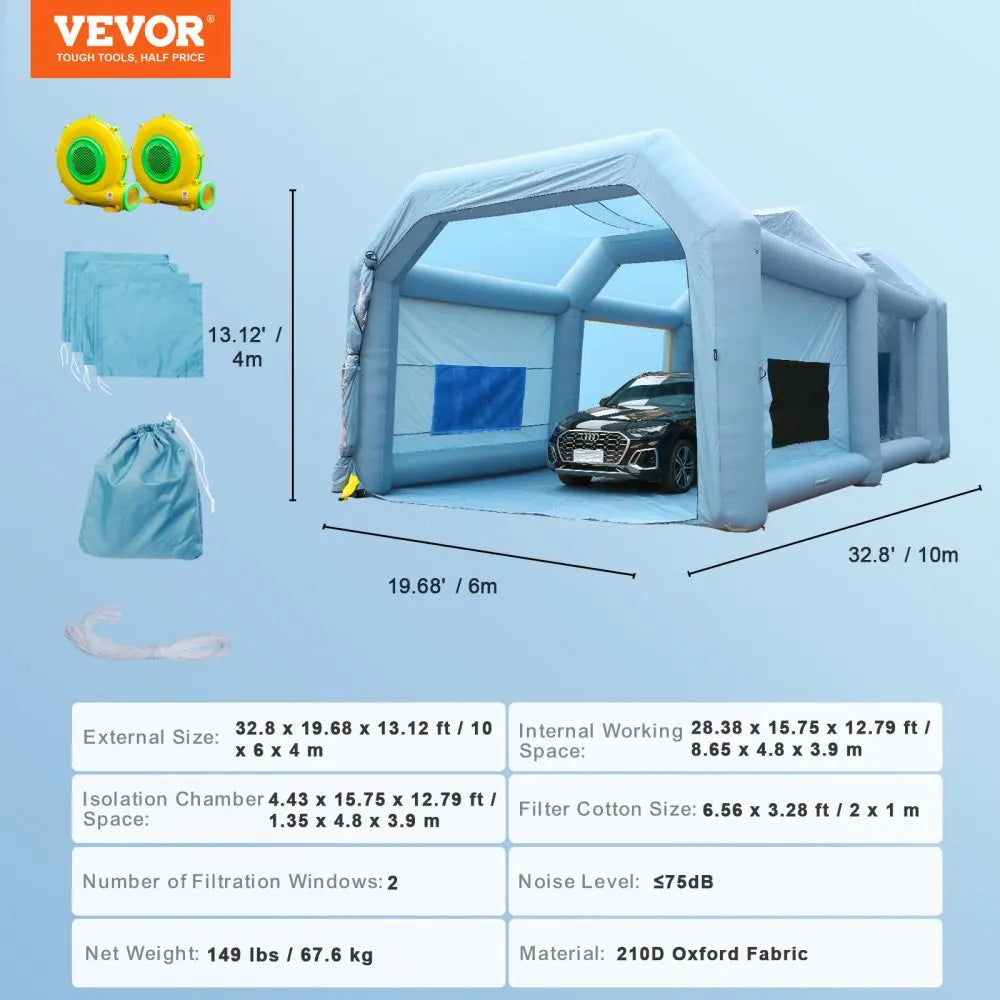 Inflatable Paint Booth with Blowers Inflatable Spray Booth Powerful Spray BoothCar Paint Tent Air Filter System