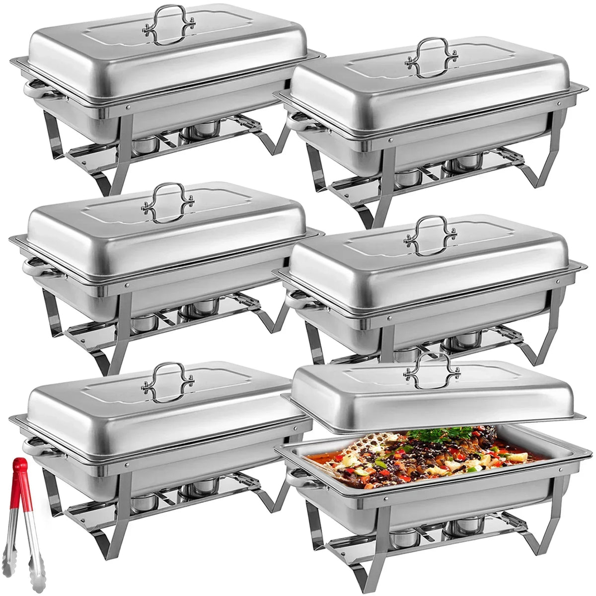 9L/8 Quart Chafing Dishes Buffet Stove Food Warmer Stainless Steel Foldable for Self-Service Restaurant Catering Parties