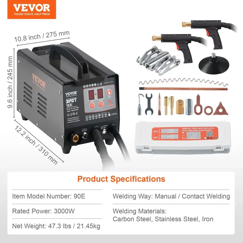 Stud Welder Dent Puller Machine Dent Repair Kit Auto Body Spot Welding with 7 Welding Modes & Adjustable Power