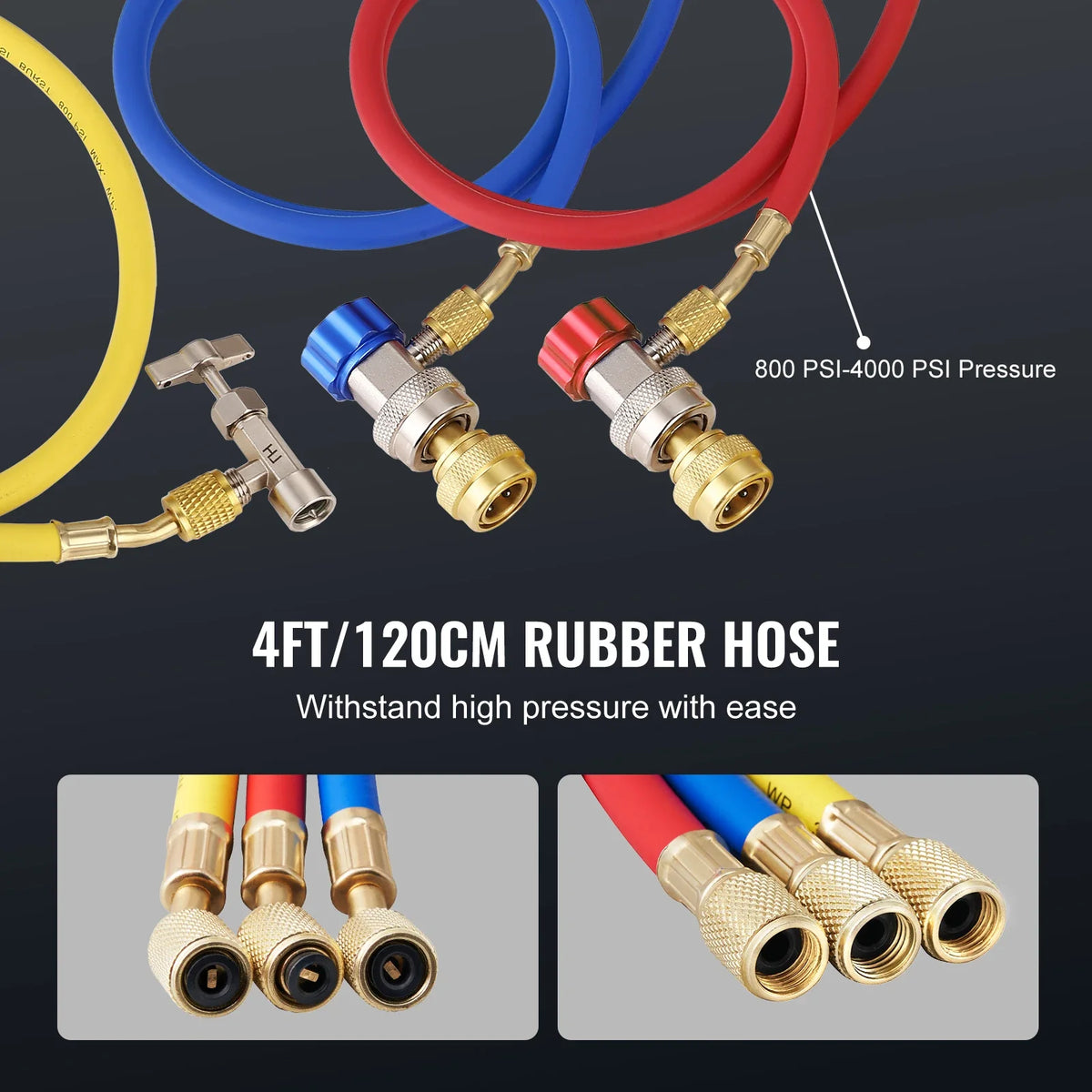 3.5/4CFM Single Stage Rotary Vane HVAC Air AC Vacuum Pump & A/C Refrigerant Kit Manifold Gauge Set for Air Conditioning