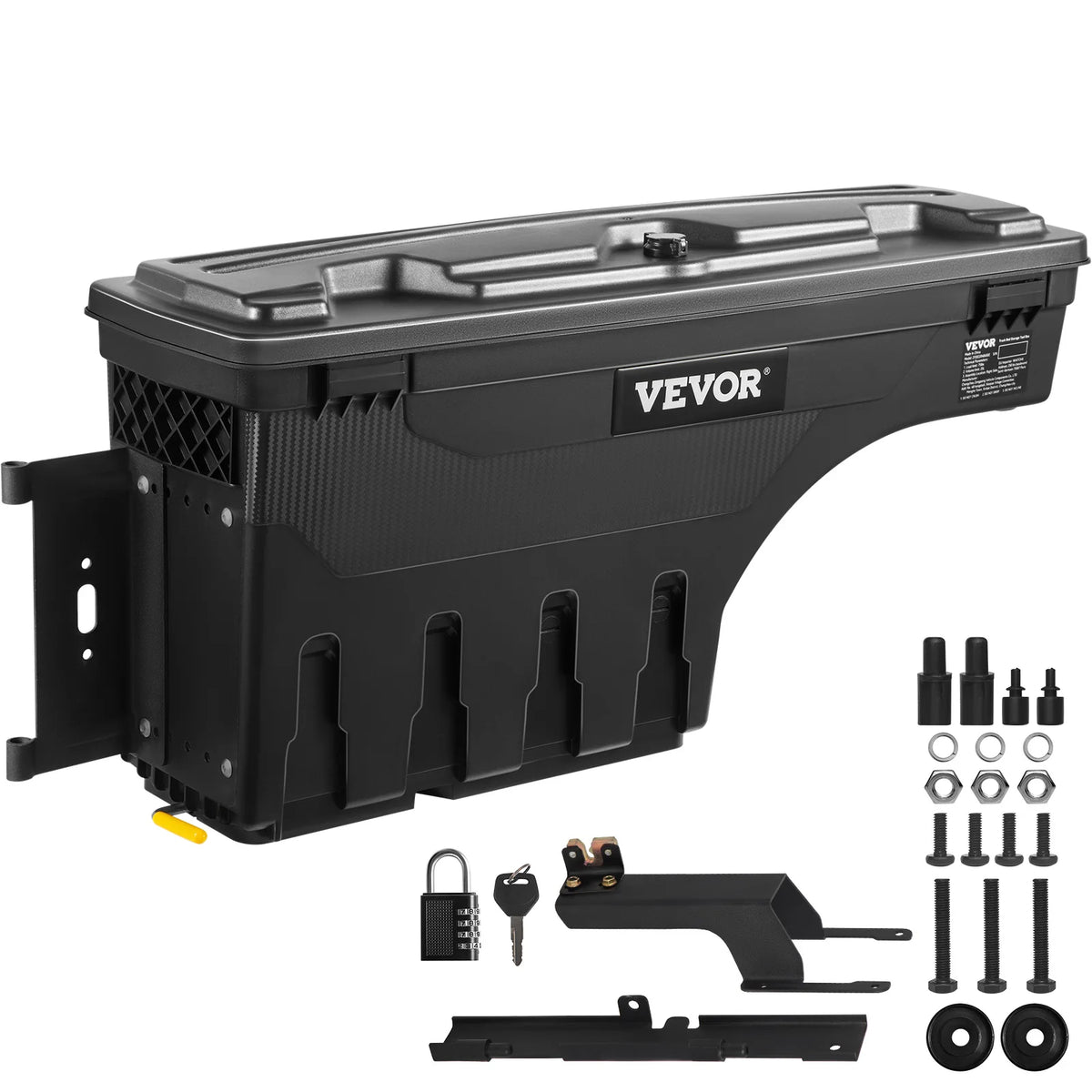 Truck Bed Storage Box, 6.6 Gal/25 L ABS Wheel Well Tool Box, Waterproof and Durable, Compatible with Ford F-150 2015-2021