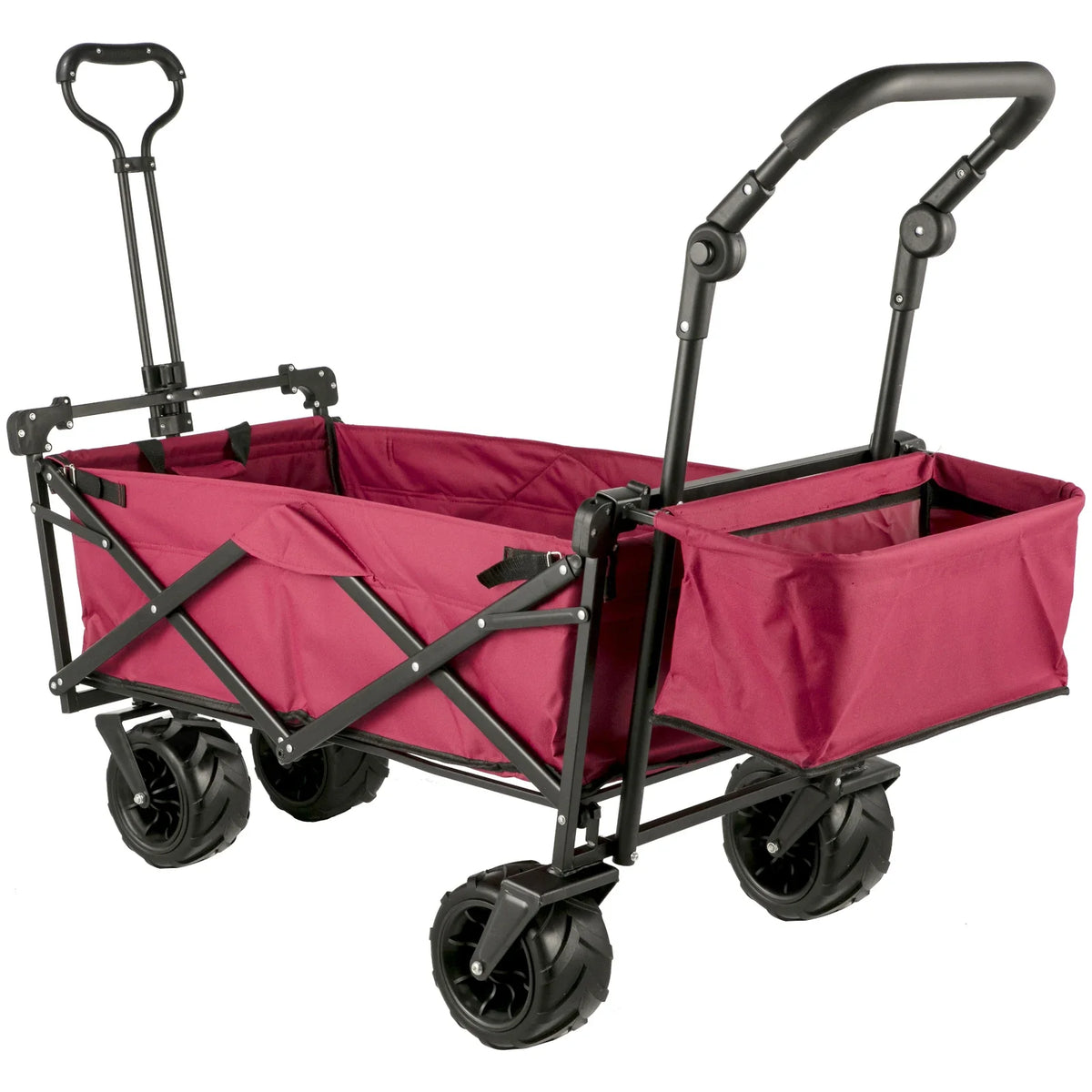 Extra Large Collapsible Garden Cart with Removable Canopy,  Wagon Cart for Garden, Camping, Grocery Cart, Shopping Cart