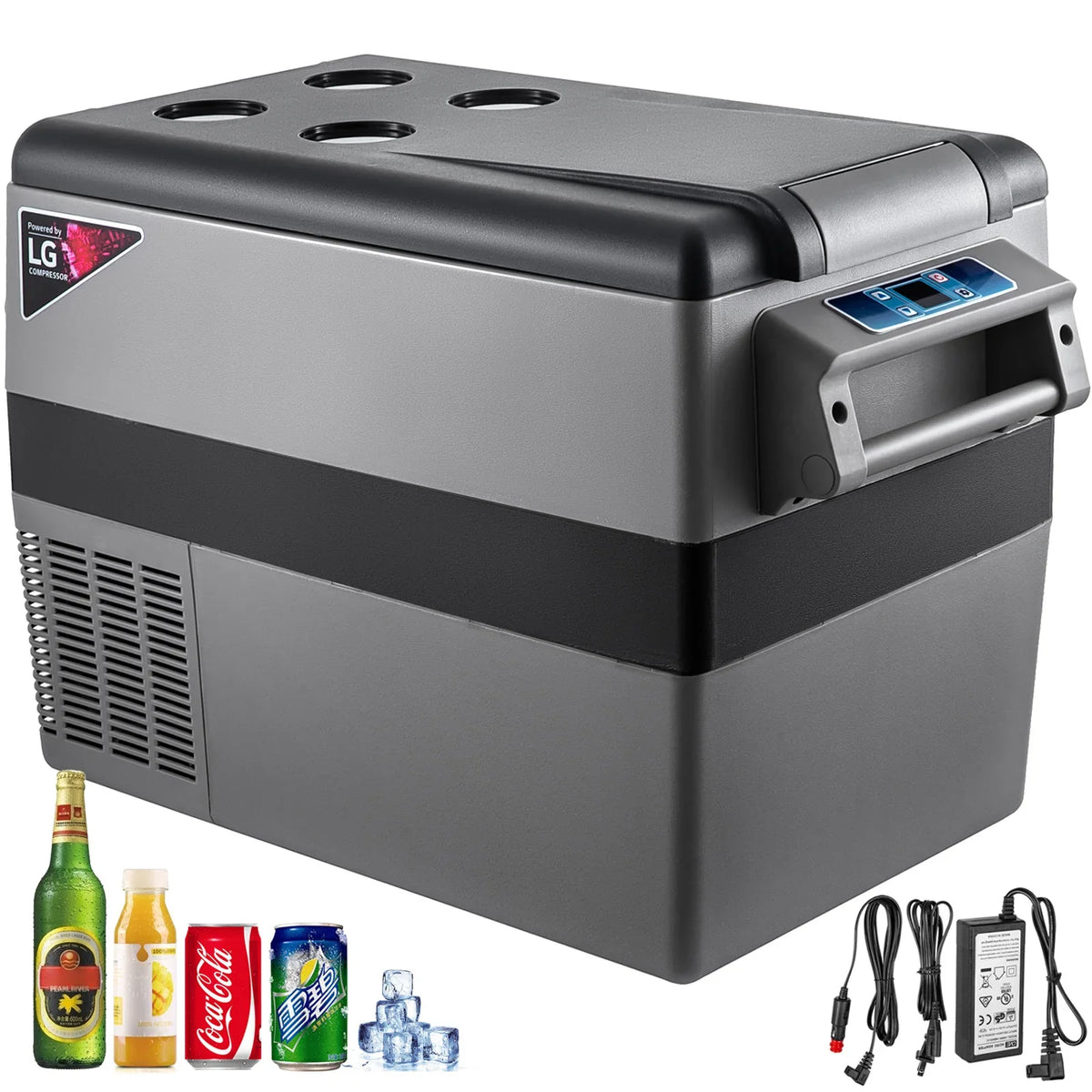 45L Portable Small Car Refrigerator Mini Car Freezer 60W Car Fridge Cooler 12V Fridge Freezer for Home and Outdoor Use