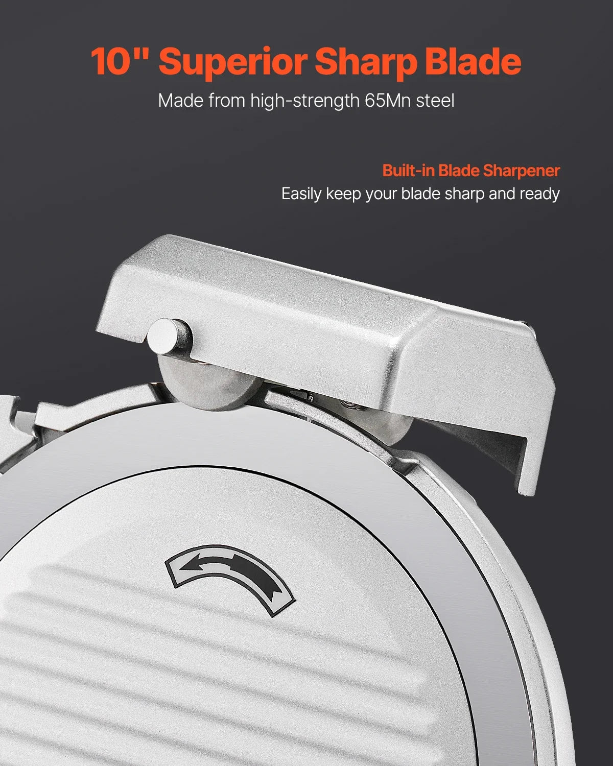 Commercial Meat Slicer, 10 inch Electric Deli Food Slicer, 180W Meat Cutter with a Premium 65Mn Blade, 0-0.4 in Thickness
