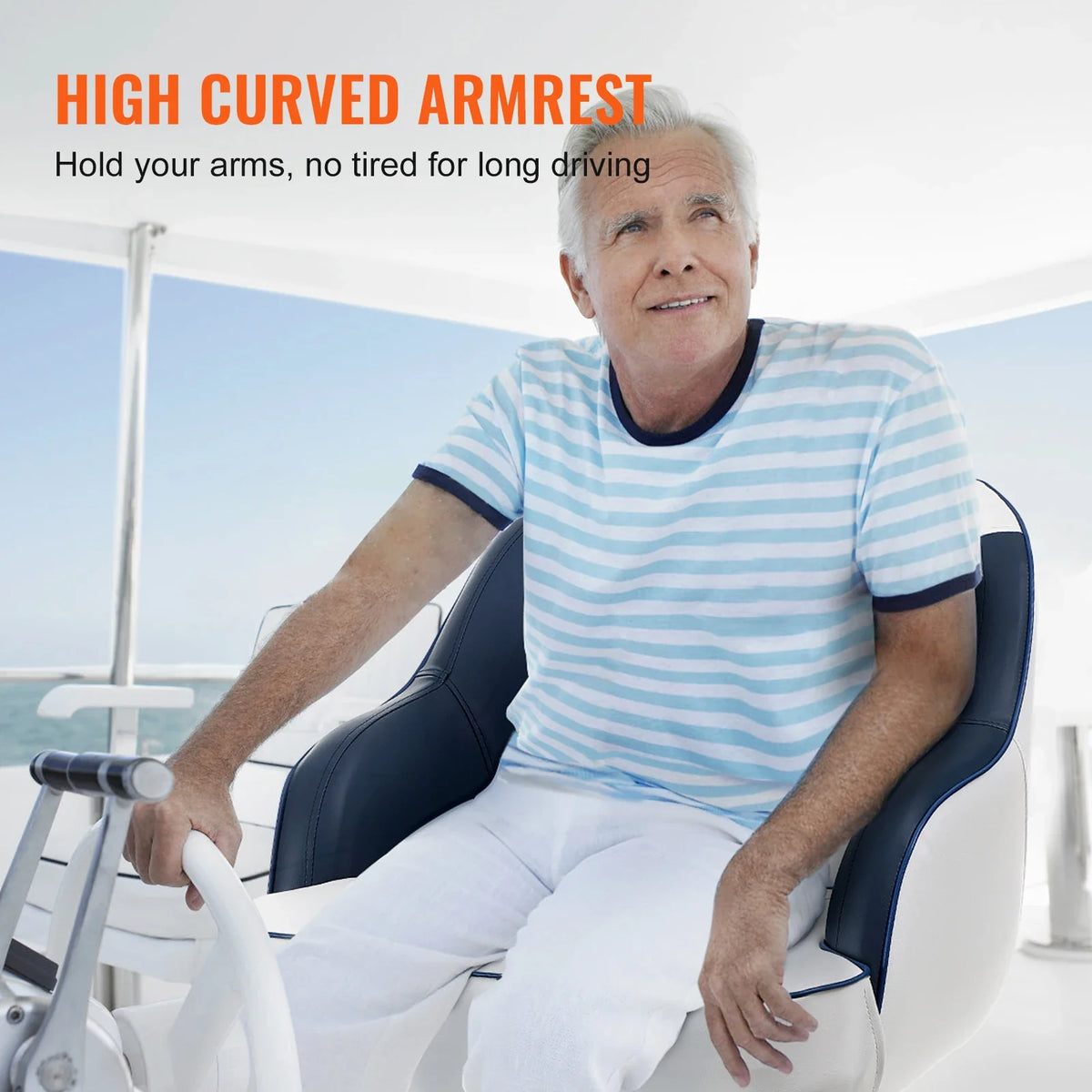 Pontoon Boat Seat with Thickened Sponge Padding for Fishing Boat Sightseeing Boat Speedboat Canoe 1-Piece