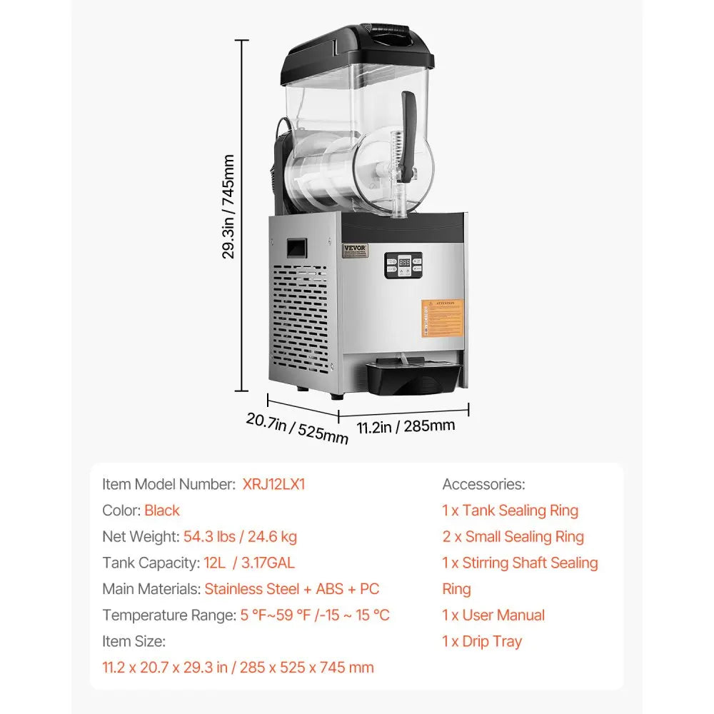 Commercial Slushy Machine Tank Margarita Maker Stainless Steel Smoothie Frozen Drink Maker for Supermarkets Cafes Bars