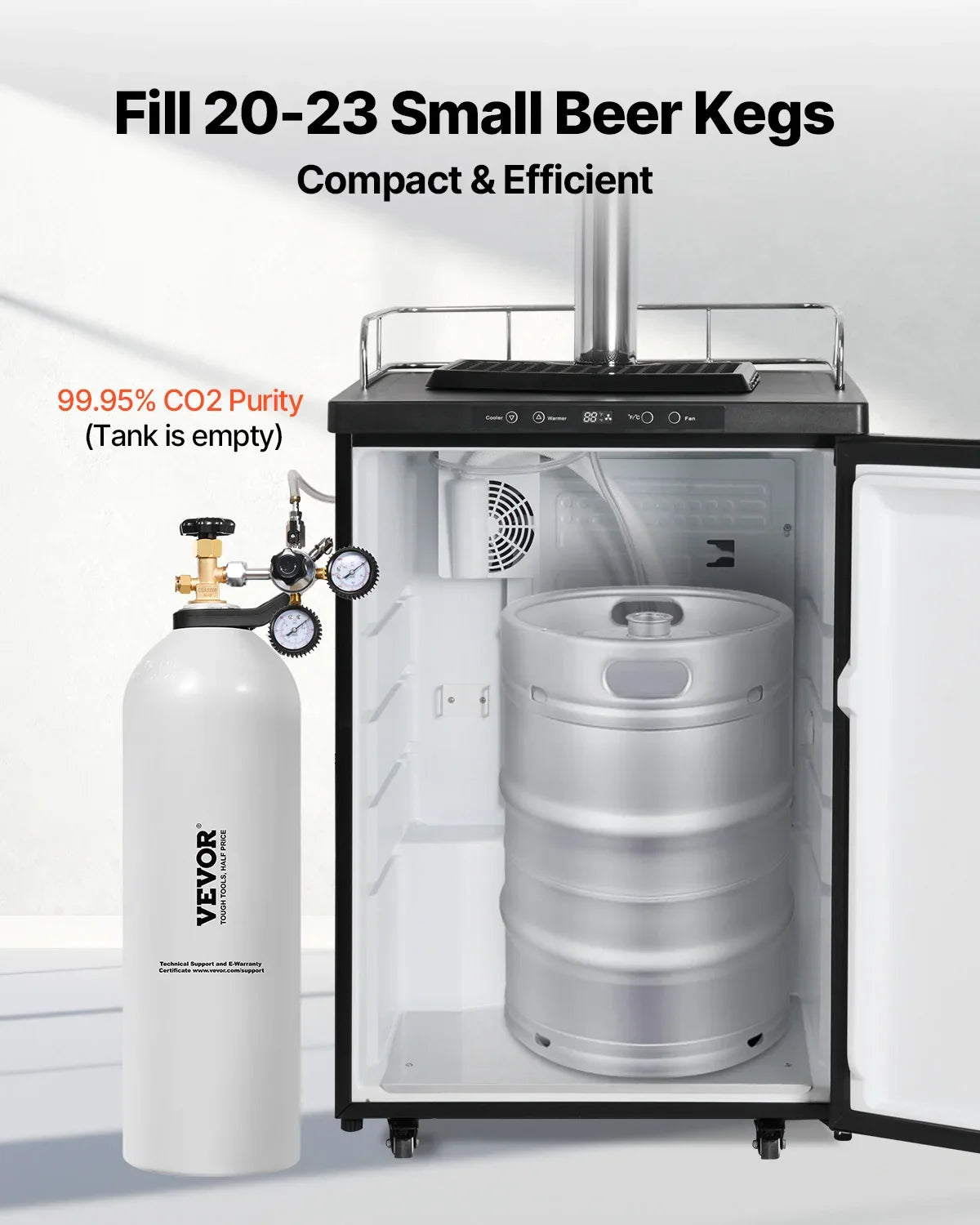 CO2 Tank, 20 lbs New Aluminum Alloy Cylinder,CO2 Air Tank w/Light Spray Coating,CGA320 Valve,Handle & Purple Copper Siphon