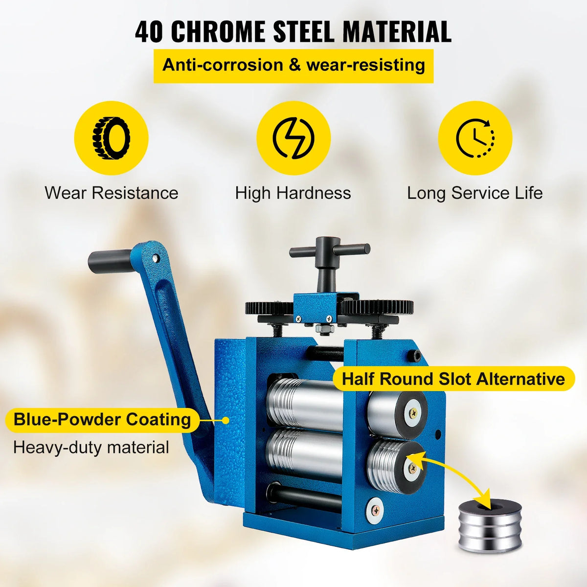 Manual Combination Jewelry Rolling Mill Machine Thickness Semicircle Jewelry Press Rolling Mill for Jewelry Circle Pattern
