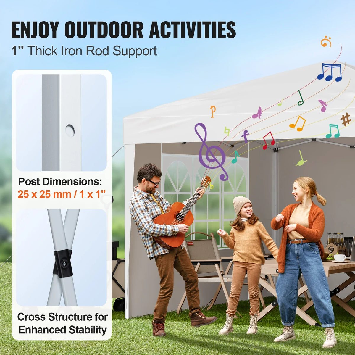 Pop Up Canopy 10x10ft Instant Gazebo Tent Portable Easy Up Canopy 3 Height Settings Outdoor Sun Shelter for Vendor Events