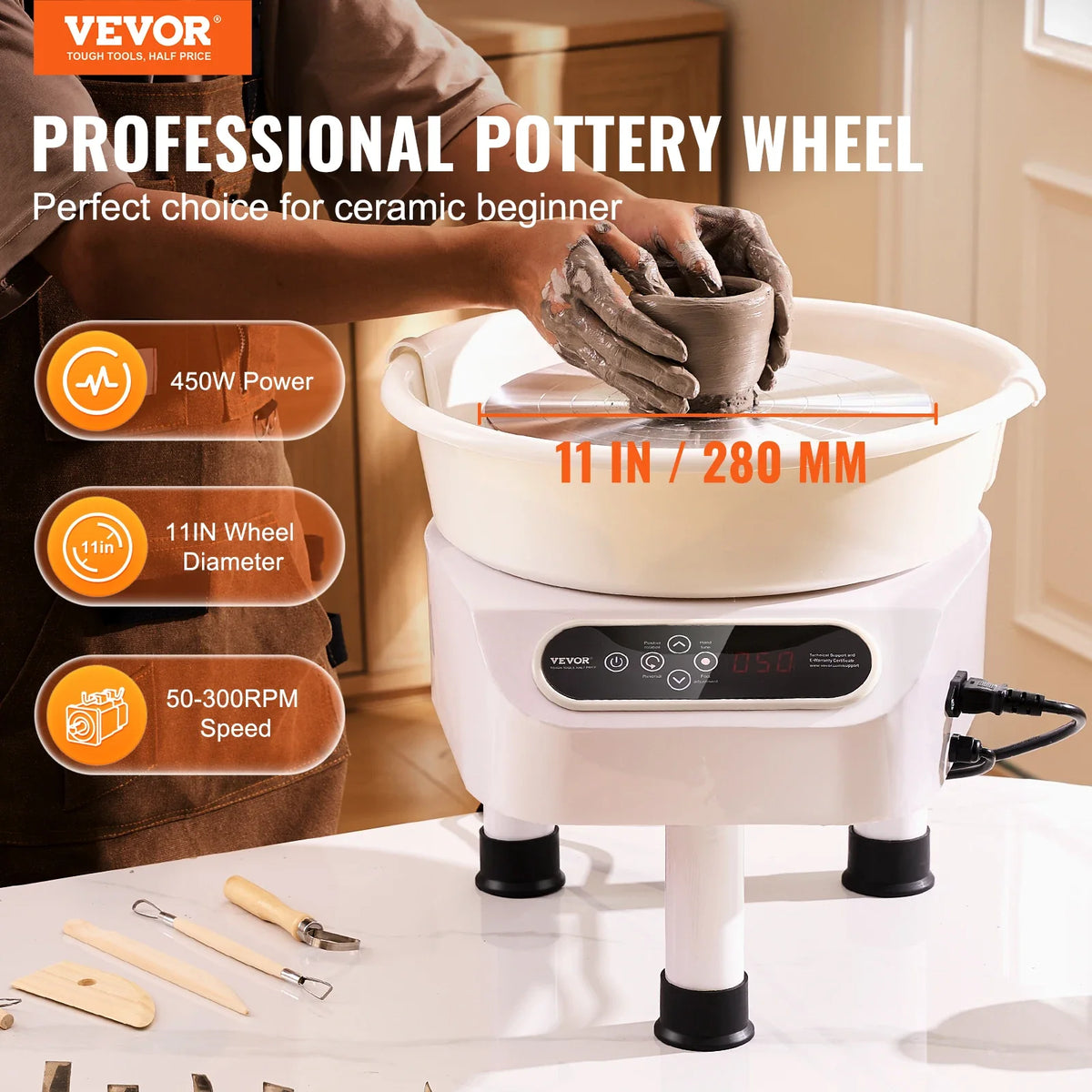 Pottery Wheel 11 inch Pottery Forming Machine Electric Wheel for Pottery Direct Drive Ceramic Wheel  for DIY Art Craft