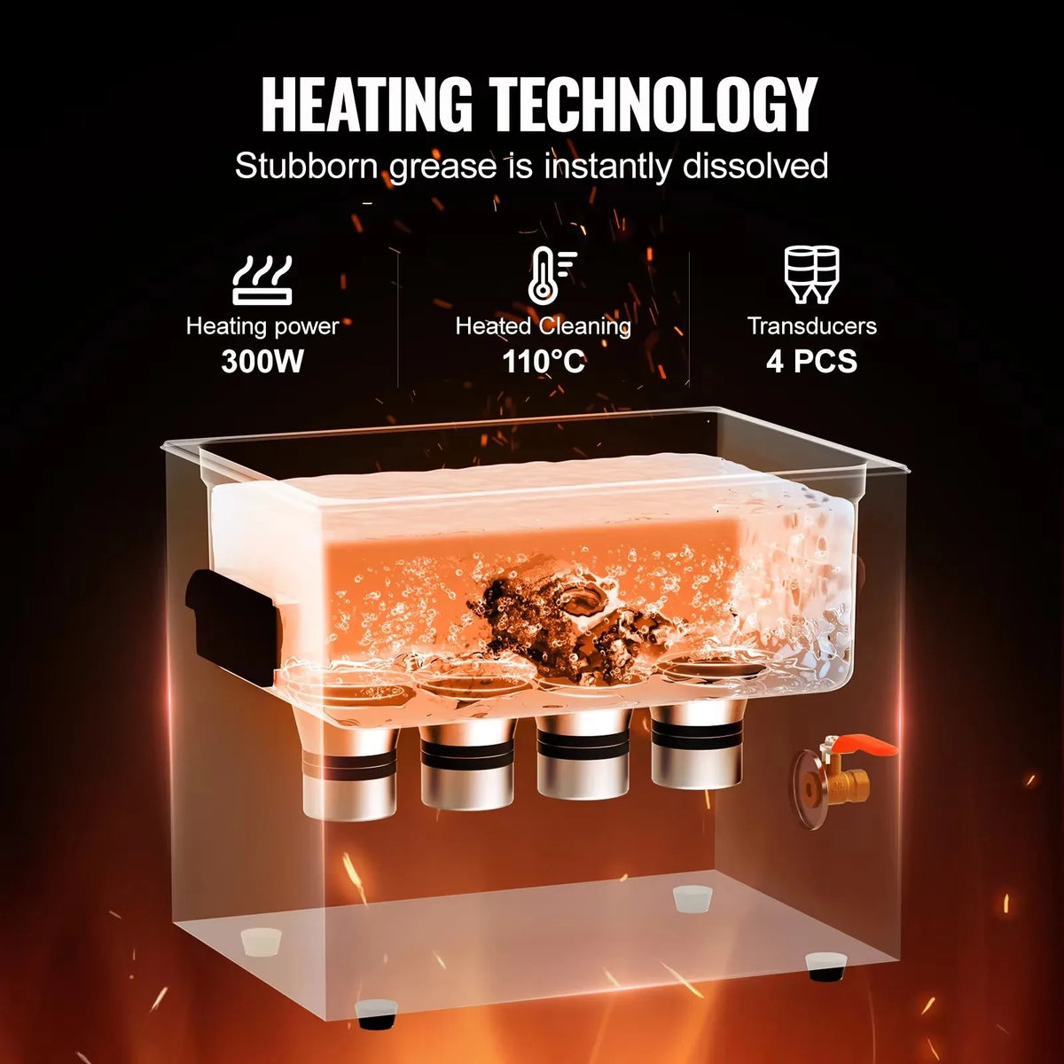 Ultrasonic Cleaner with Heater Timer 2/3/6/10/15/30L for Lab Tools Metal Parts Carburetor Brass Auto Parts Engine Parts