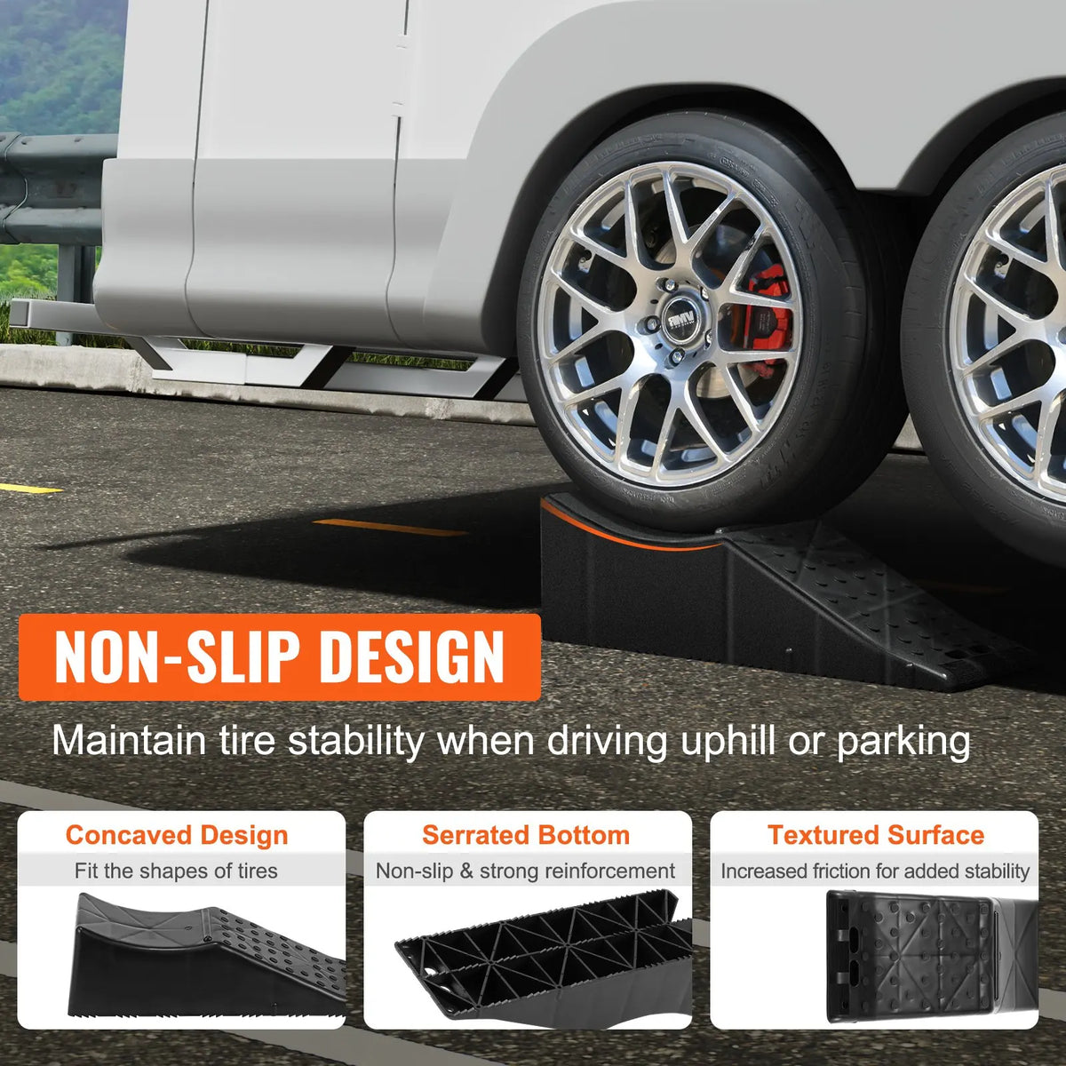 Car Service Ramp, 20000 lbs/10 ton Capacity, 5.5" Lift Car Ramp, Low Profile Plastic Tire Ramp for Oil Changes Wheels