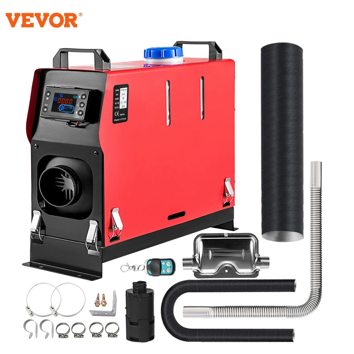 5 8KW Car Heater All in One Diesel Air Heater 12V with Silencer Remote Control for Car Truck Boat RV Parking Diesel Heater