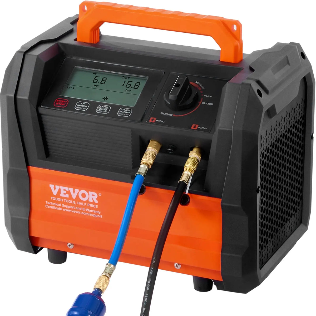 Refrigerant Recovery Machine 1 HP Dual Cylinder Portable AC Recovery Machine for Automotive Air Condition Household HVAC