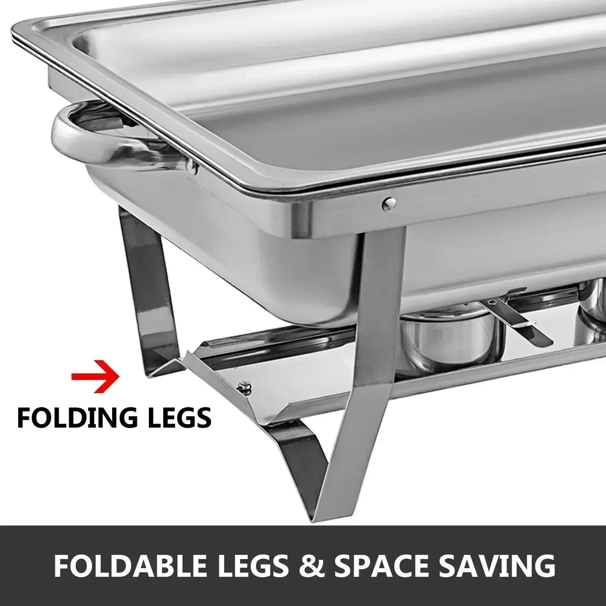 9L/8 Quart Chafing Dishes Buffet Stove Food Warmer Stainless Steel Foldable for Self-Service Restaurant Catering Parties