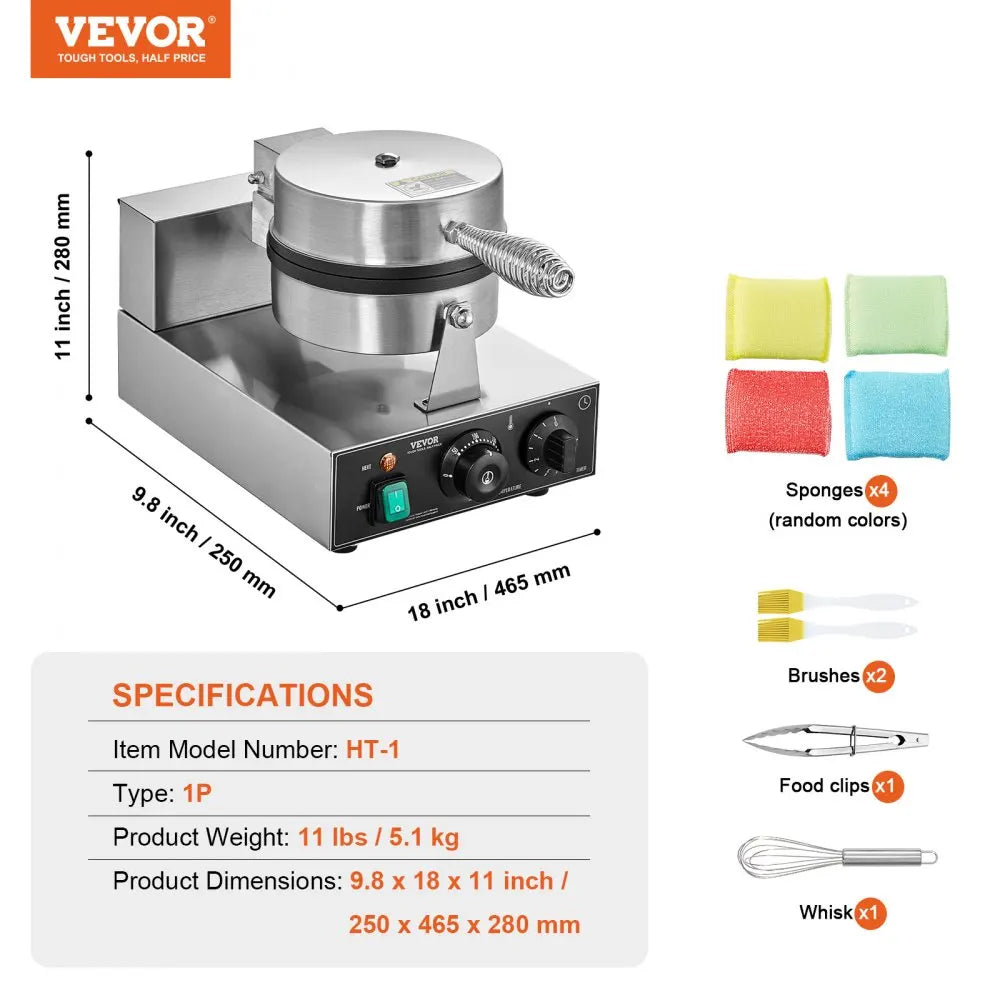 Commercial Egg Bubble Waffle Maker Egg Pancake Baker Machine Non-Stick Stainless Steel Bubble Puff Cake Snack