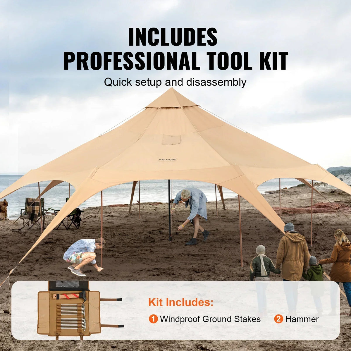 Canvas Tent 5 m/16.4 ft Bell Tent for Camping w/Stove Jack Breathable Yurt Tent for 8 People Camping Outdoor Hunting Party