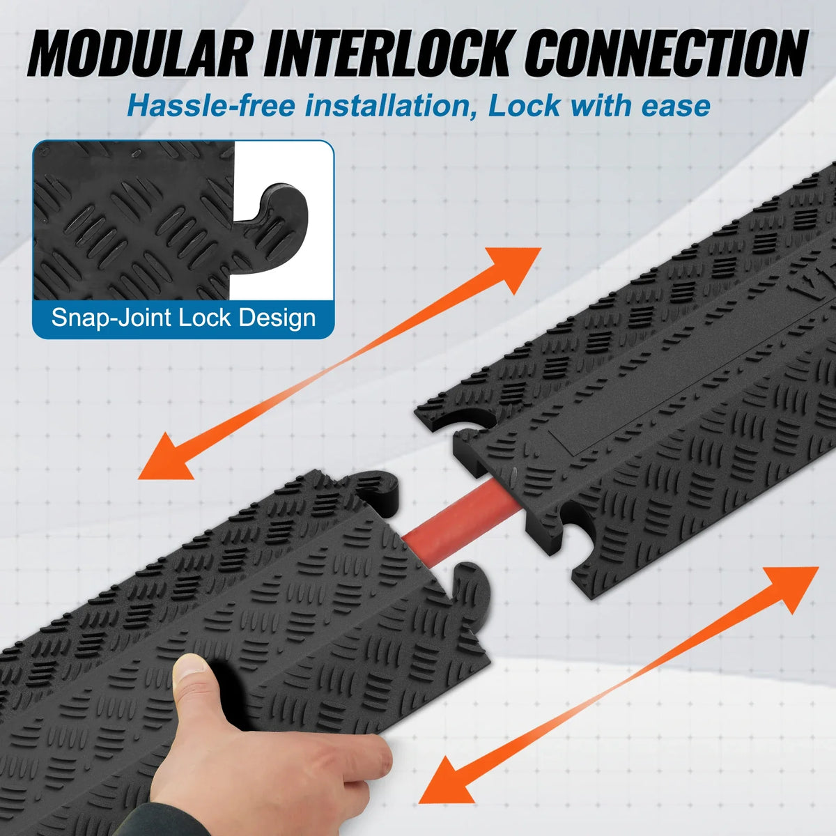 Drop Over Cable Cover Ramp Cable Hose Protector Ramp Floor Cord Cover for High Walking Traffic Areas Outdoor Office School