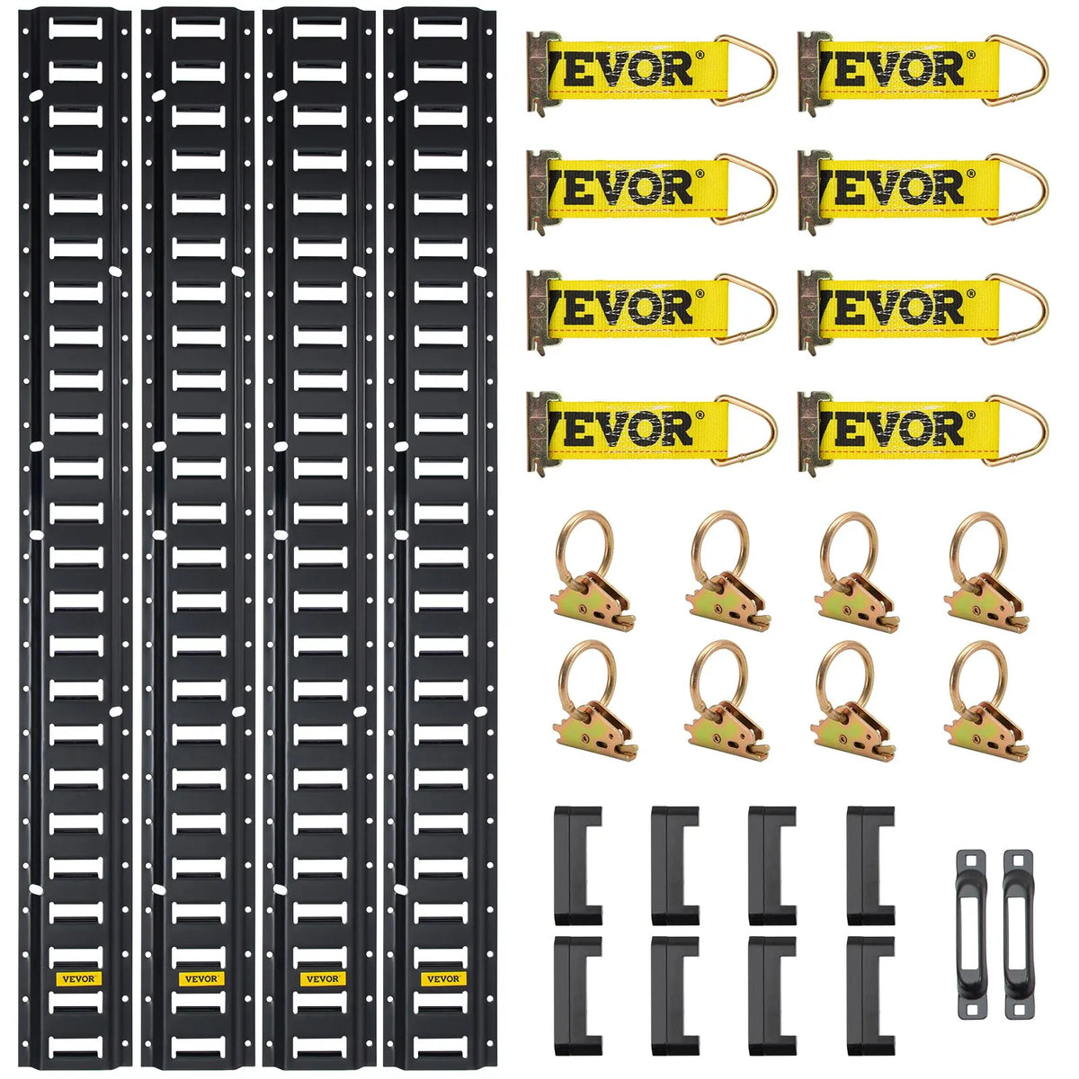 E Track Tie-Down Rail Kit 5Ft for Garages, Vans,Trailers, Motorcycle Tie Downs, ATV Mountings-Secure Cargo & Heavy Loads