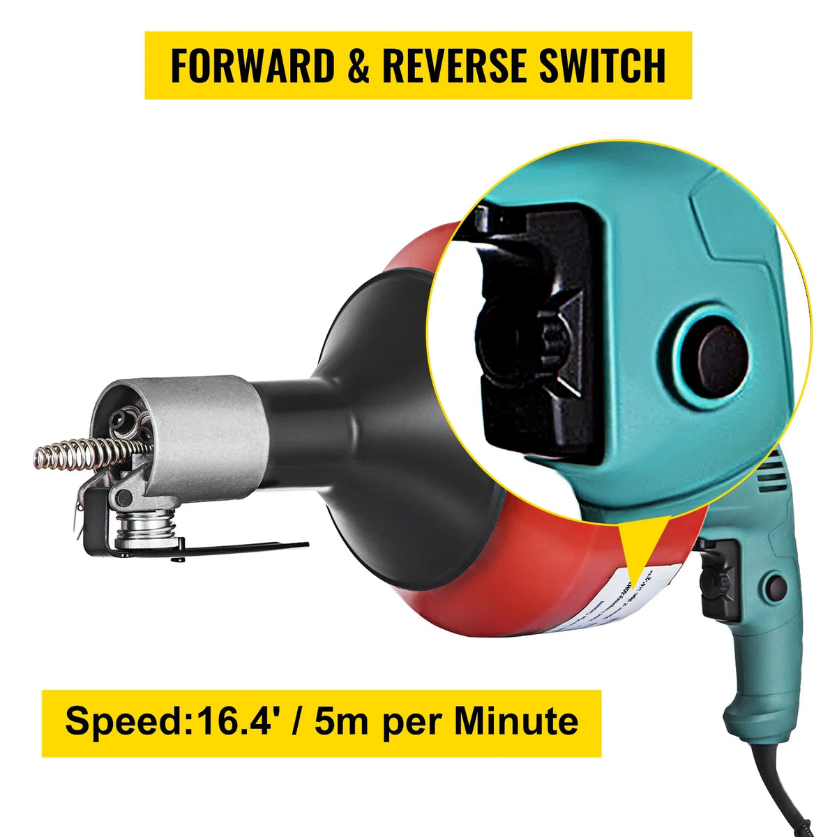 Handheld Electric Drain Cleaner 20-65 mm Manual Pipe Unblocker Kitchen Sink Toilet Sewer Dredge Cleaning Clogs Machine 8M