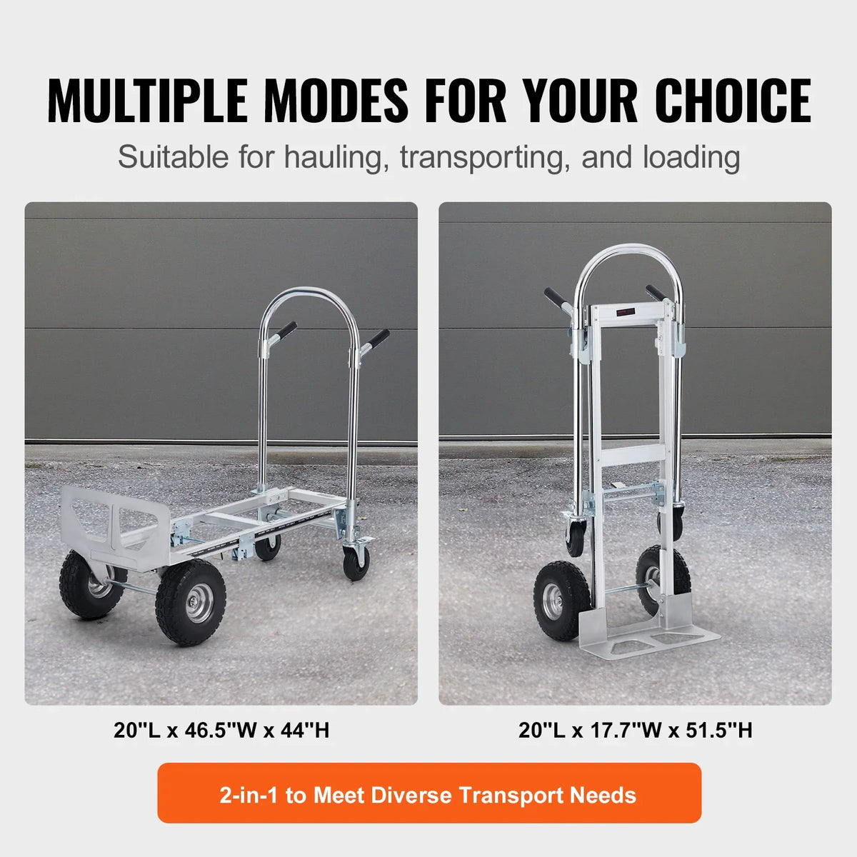 Aluminum Folding Hand Truck 300/400/800/1000 lbs Heavy Duty Collapsible cart for Transport Warehouse Supermarket Garden